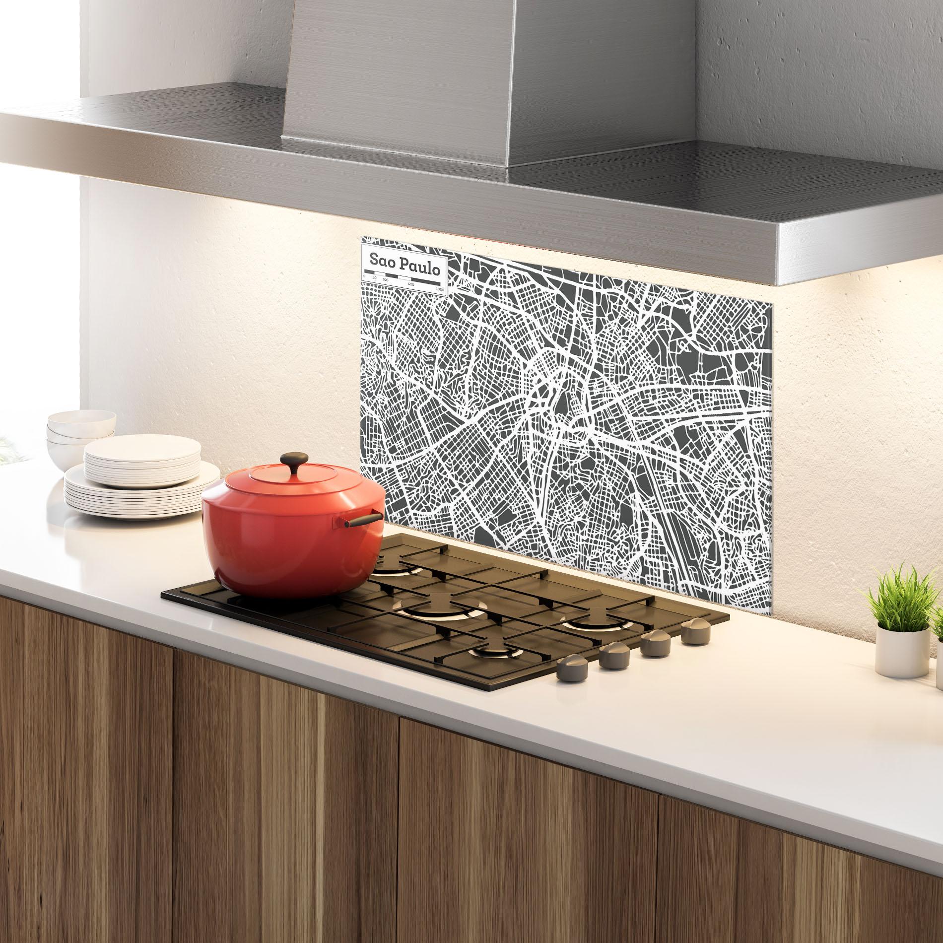 Стъклен панел за кухня Sao Paulo Map mockup 4