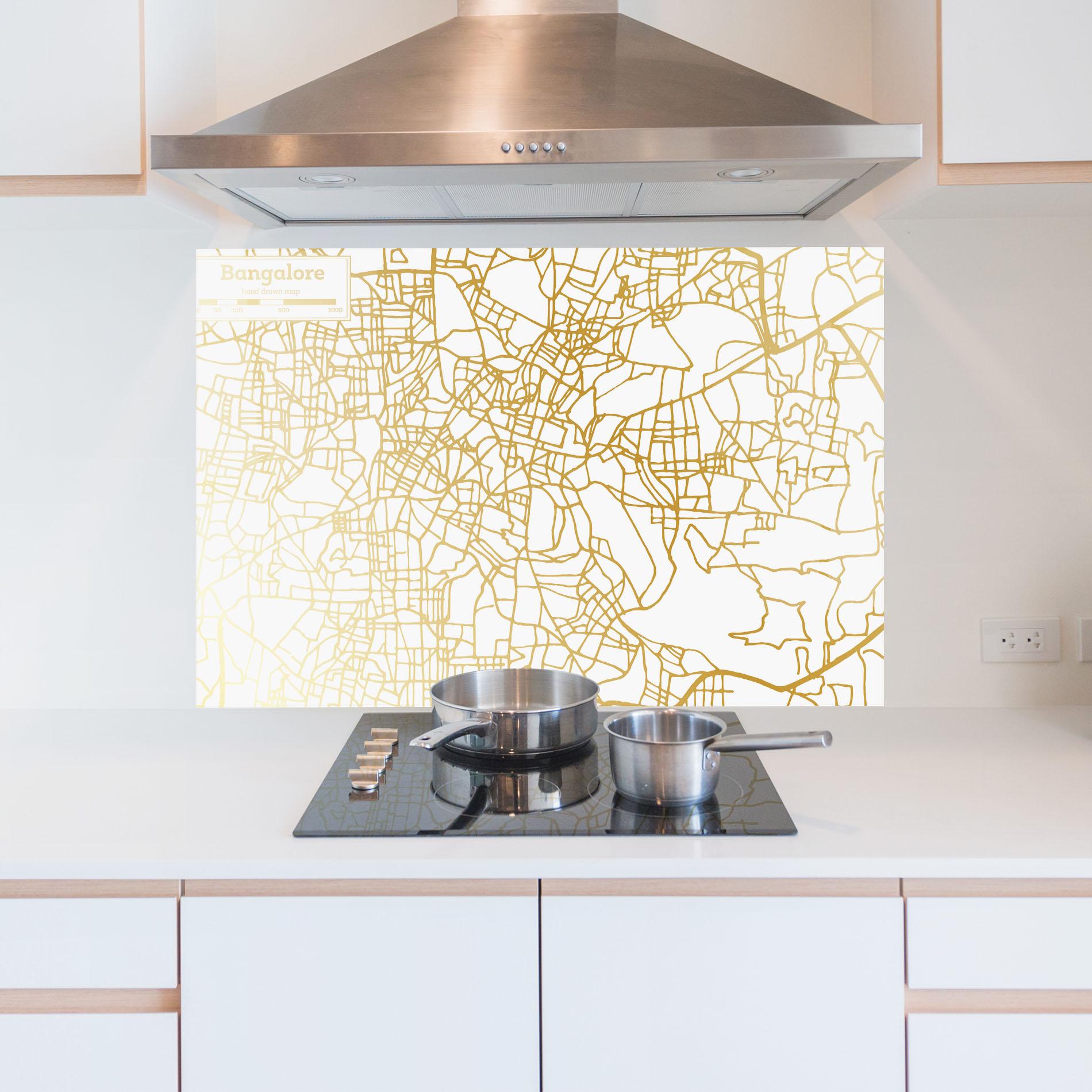 Стъклен панел за кухня Bangalore Map mockup 5