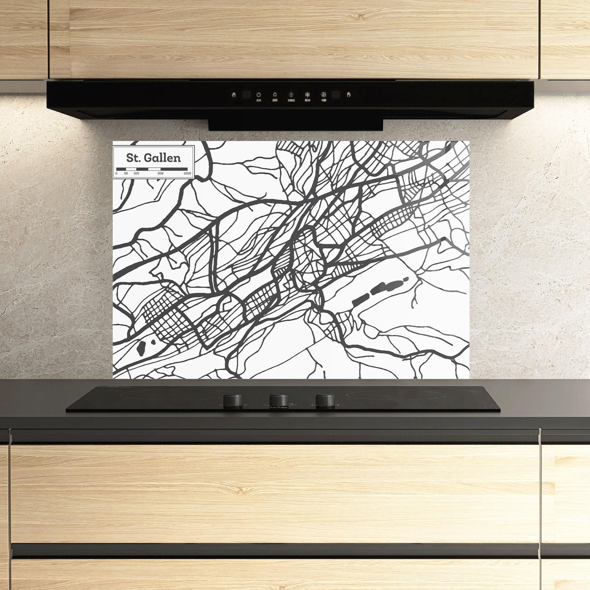 Стъклен панел за кухня St Gallen Map mockup 3