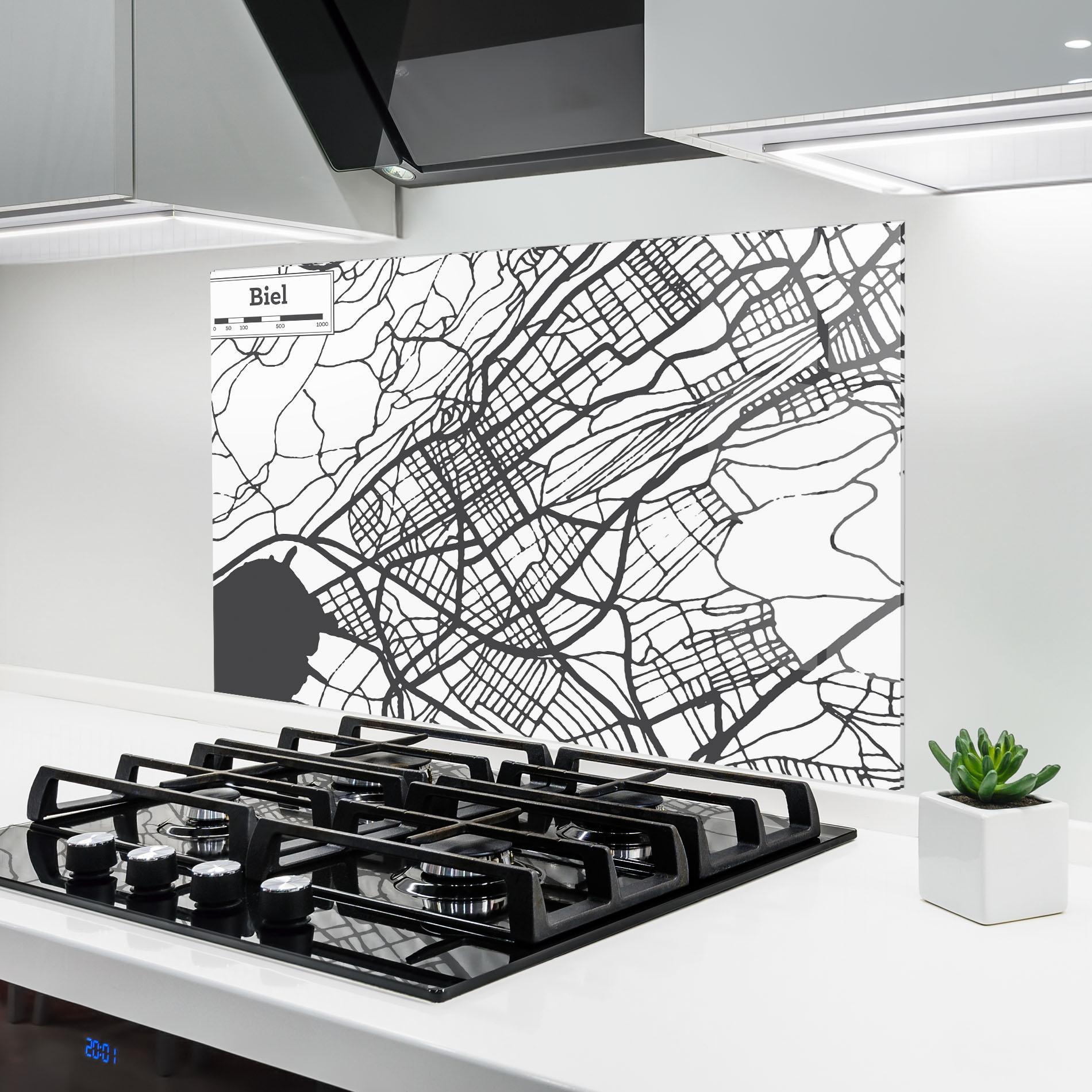 Стъклен панел за кухня Biel Map mockup 6