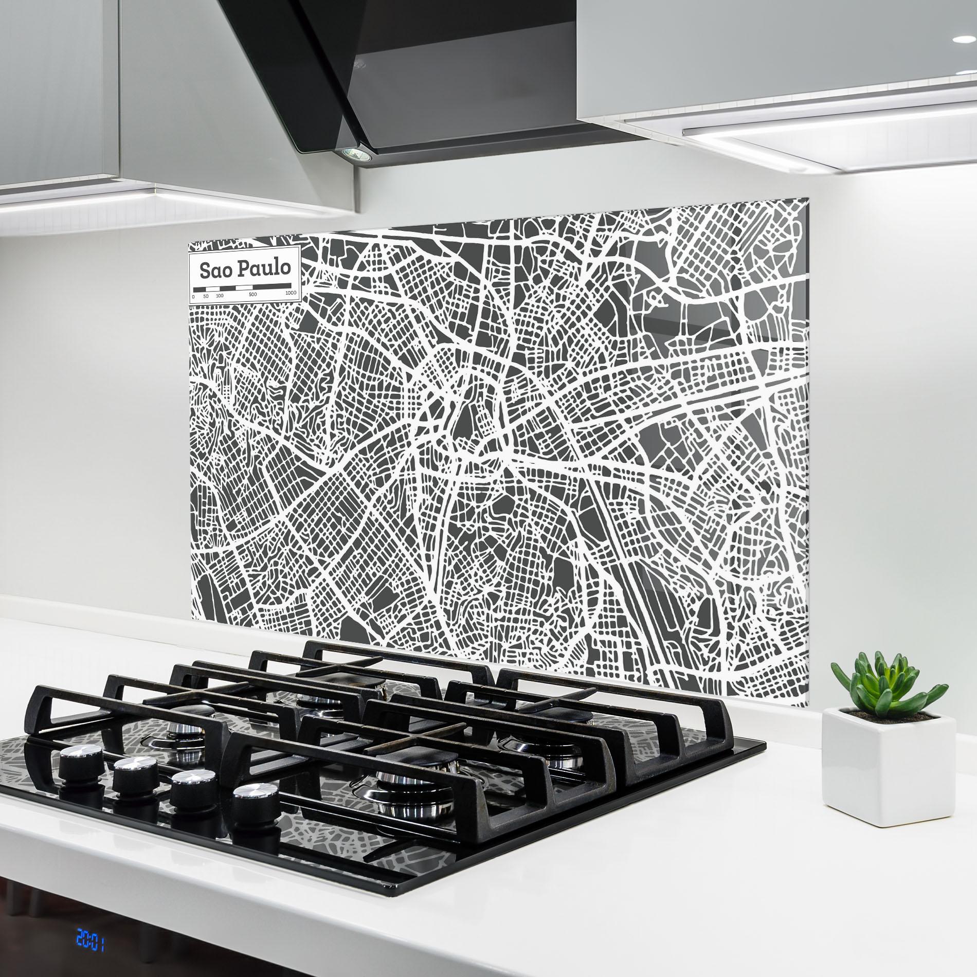 Стъклен панел за кухня Sao Paulo Map mockup 6