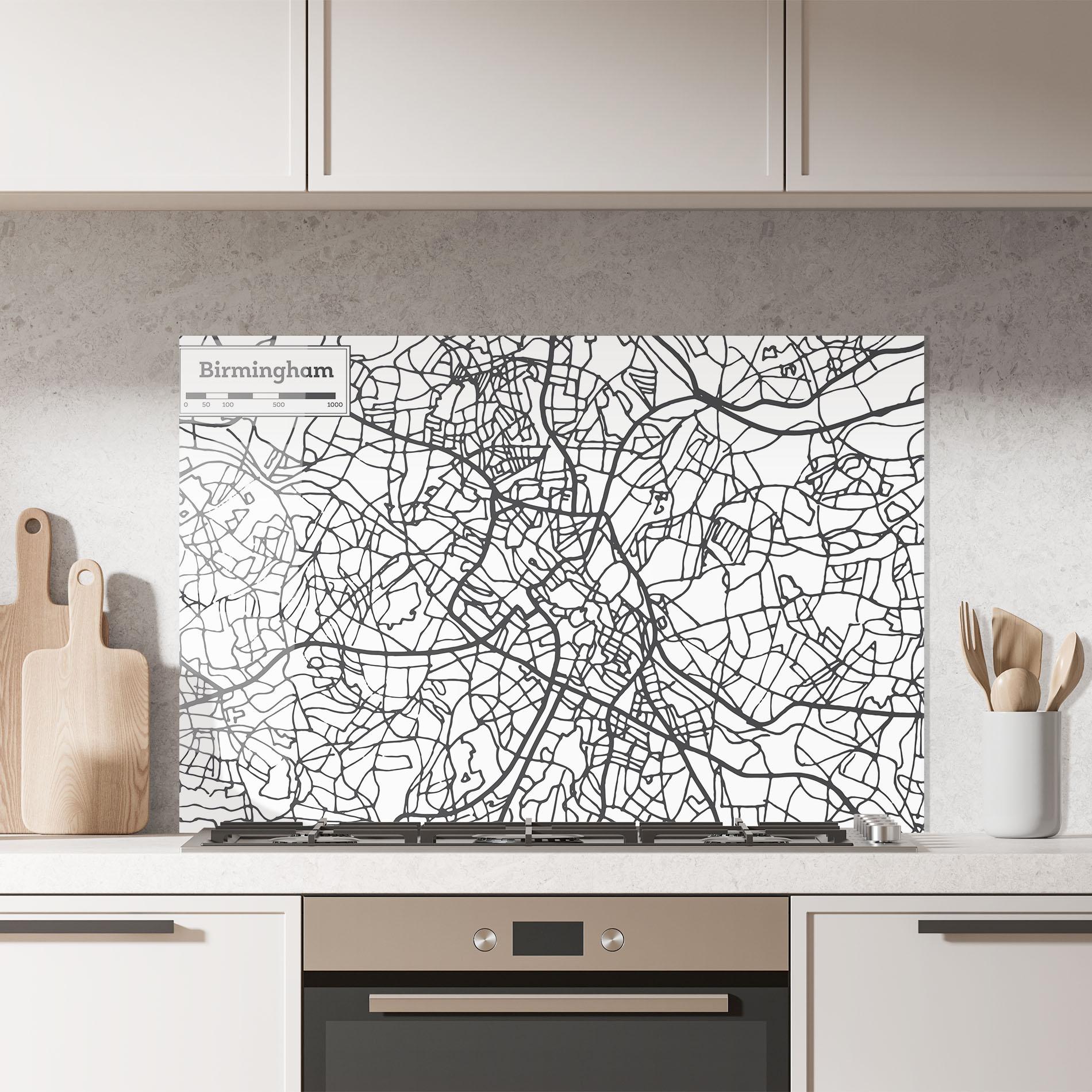 Стъклен панел за кухня Birmingham Map mockup 7