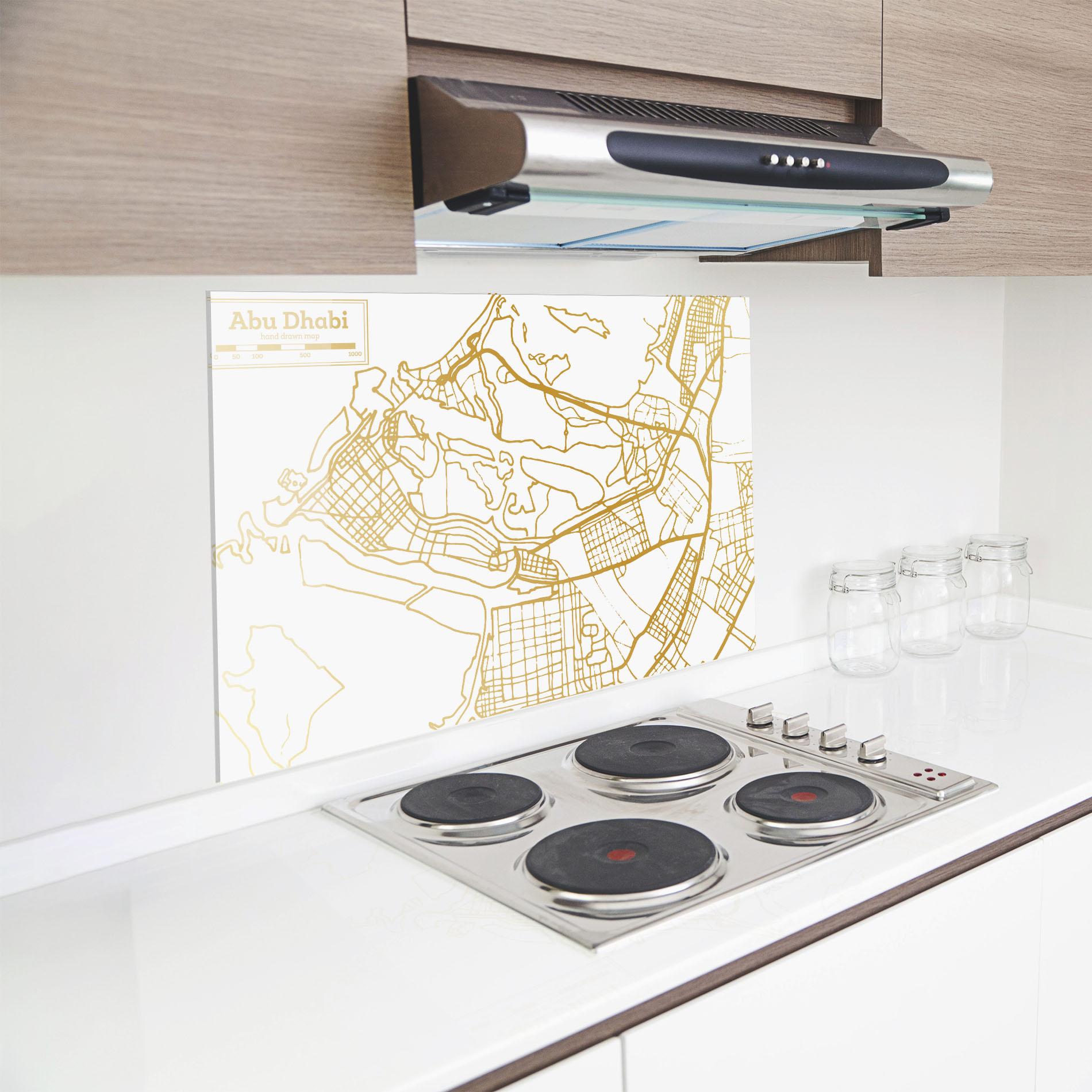 Стъклен панел за кухня Abu Dhabi Map mockup 8