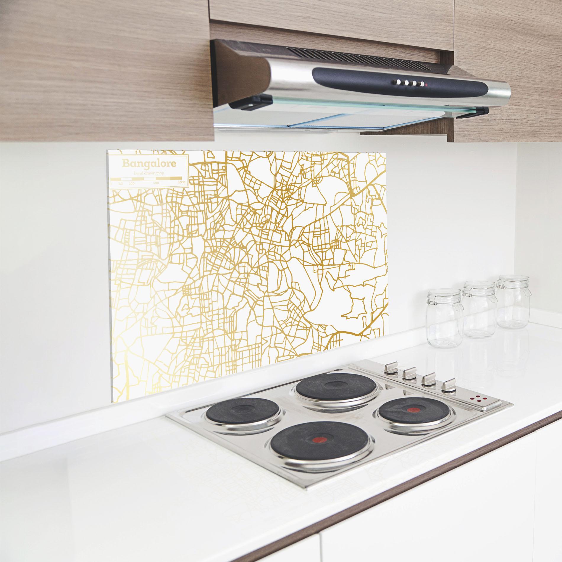 Стъклен панел за кухня Bangalore Map mockup 8