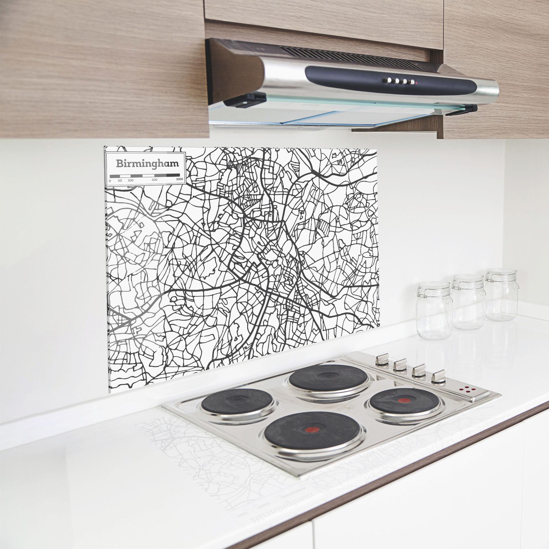 Стъклен панел за кухня Birmingham Map mockup 8