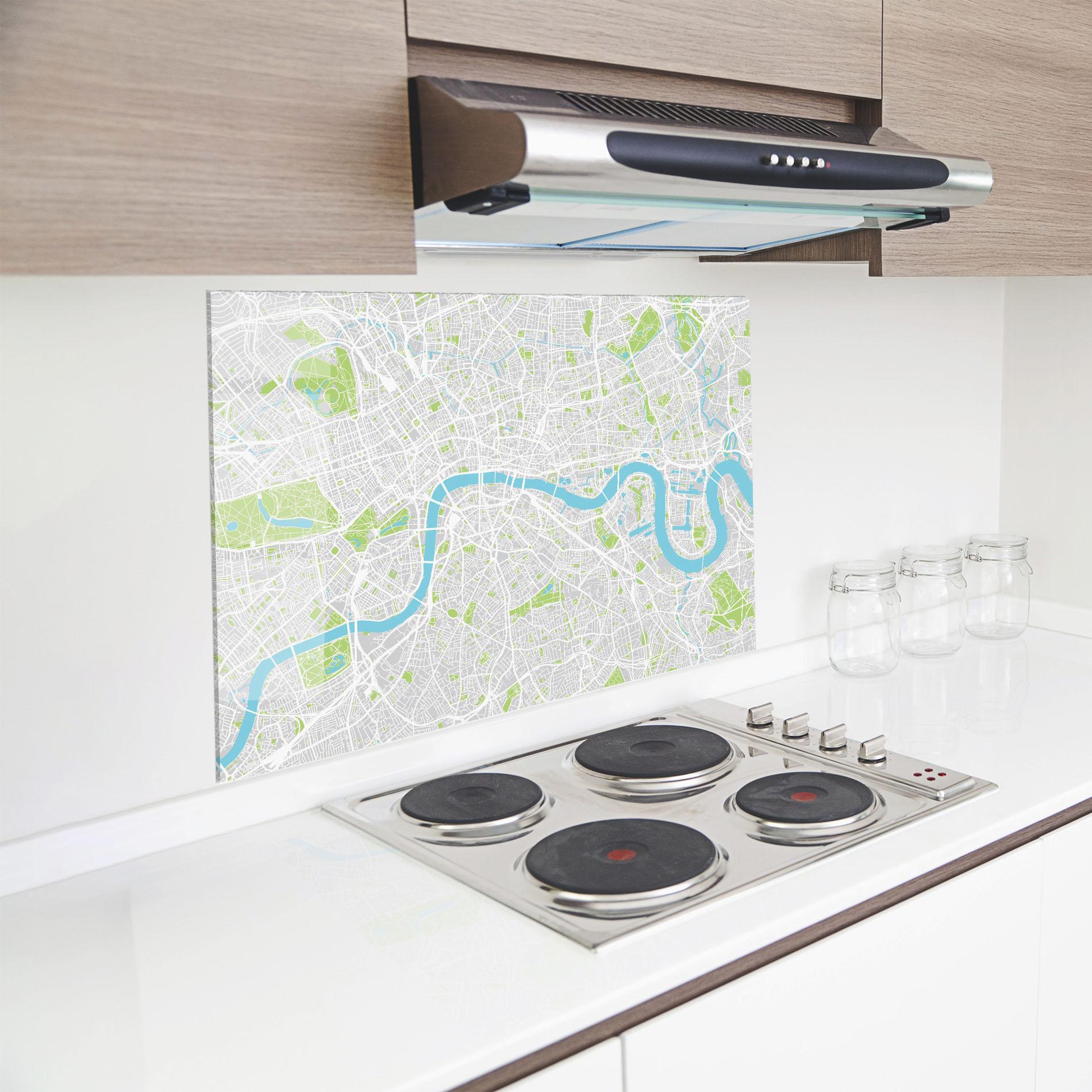 Стъклен панел за кухня City Color Map mockup 8