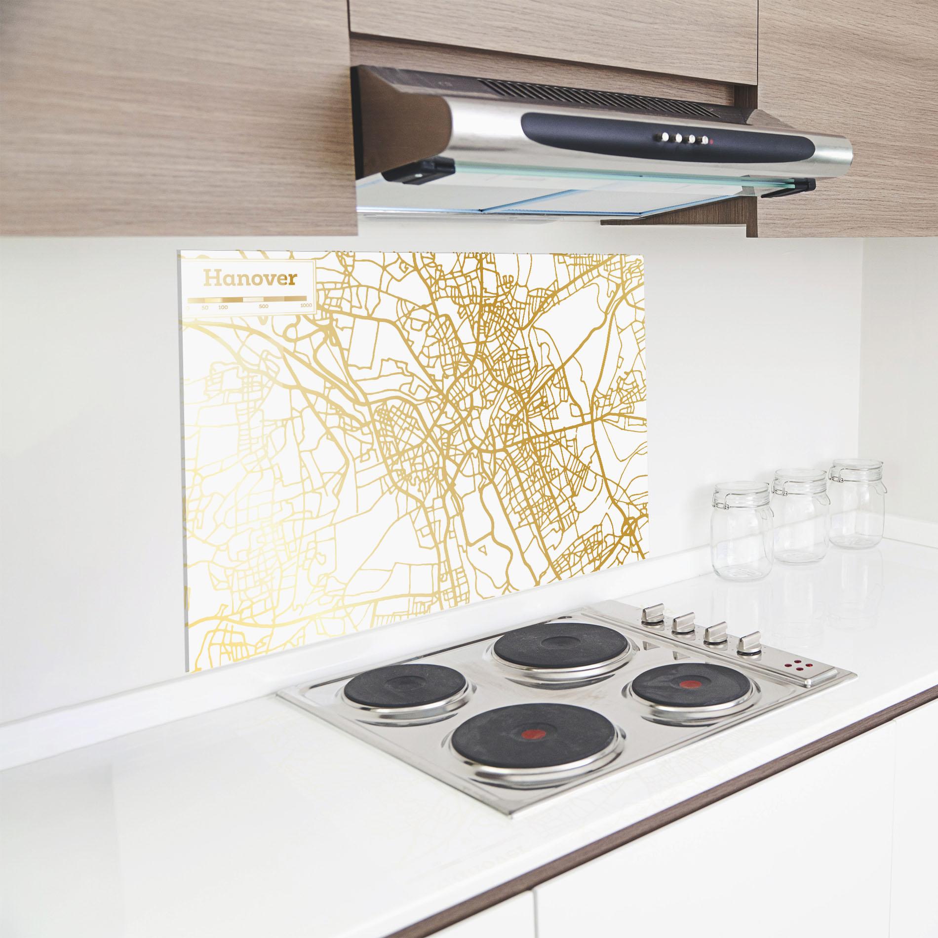 Стъклен панел за кухня Hanover Gold Map mockup 8