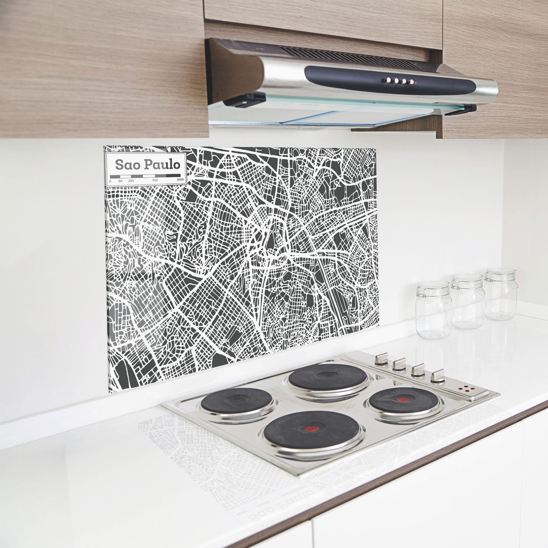 Стъклен панел за кухня Sao Paulo Map mockup 8