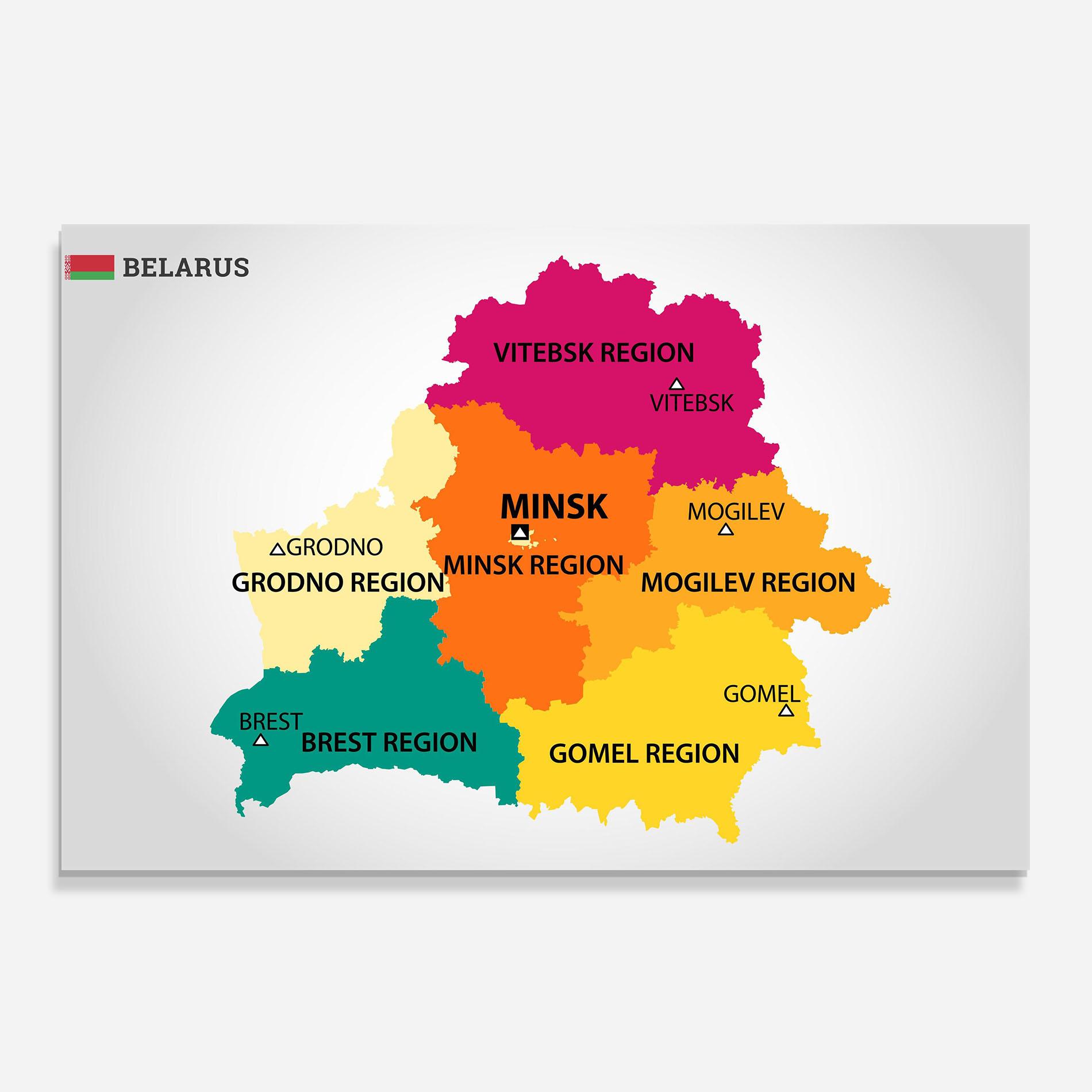 Стъклен панел за кухня Belarus Color Map mockup 0
