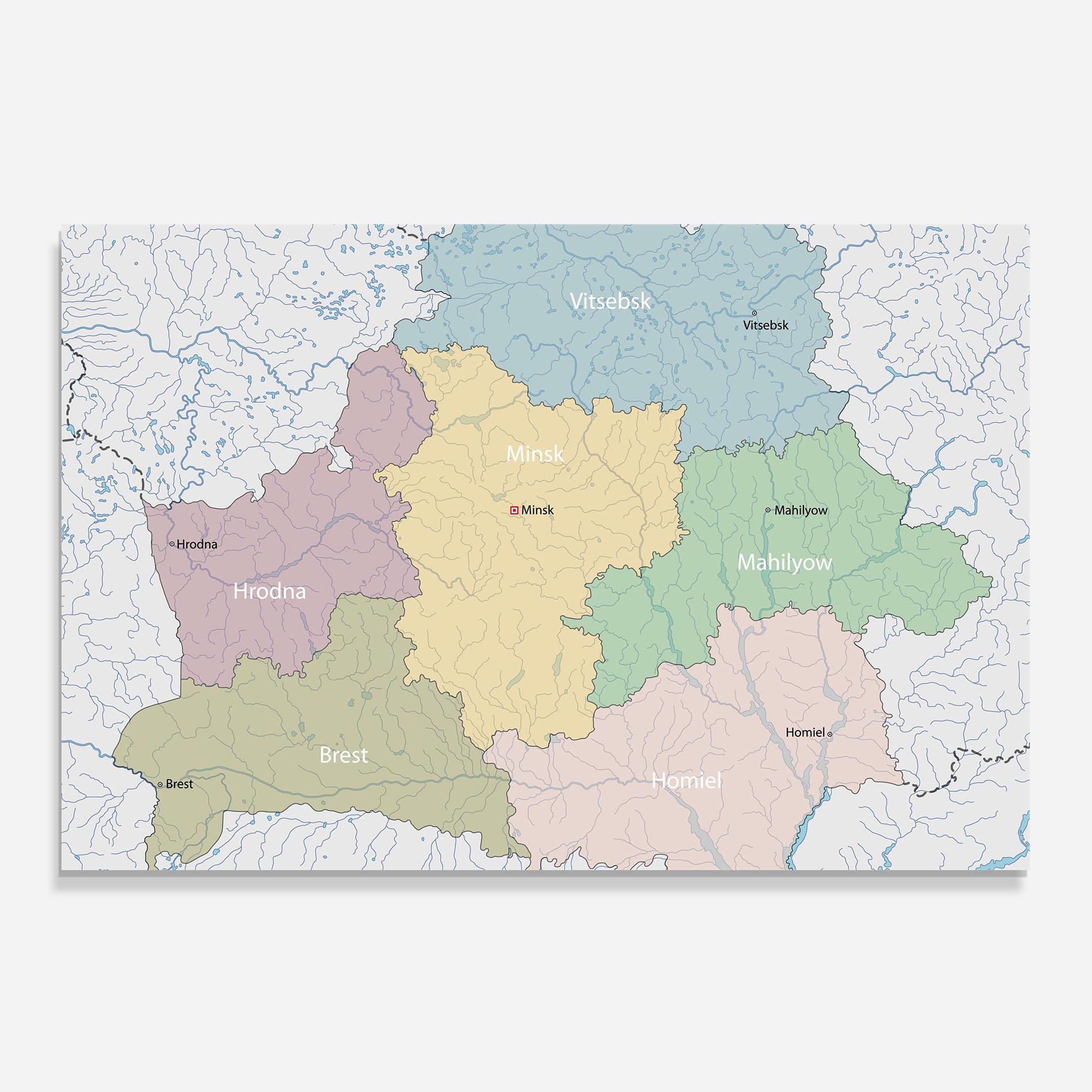 Стъклен панел за кухня Belarus Map mockup 0