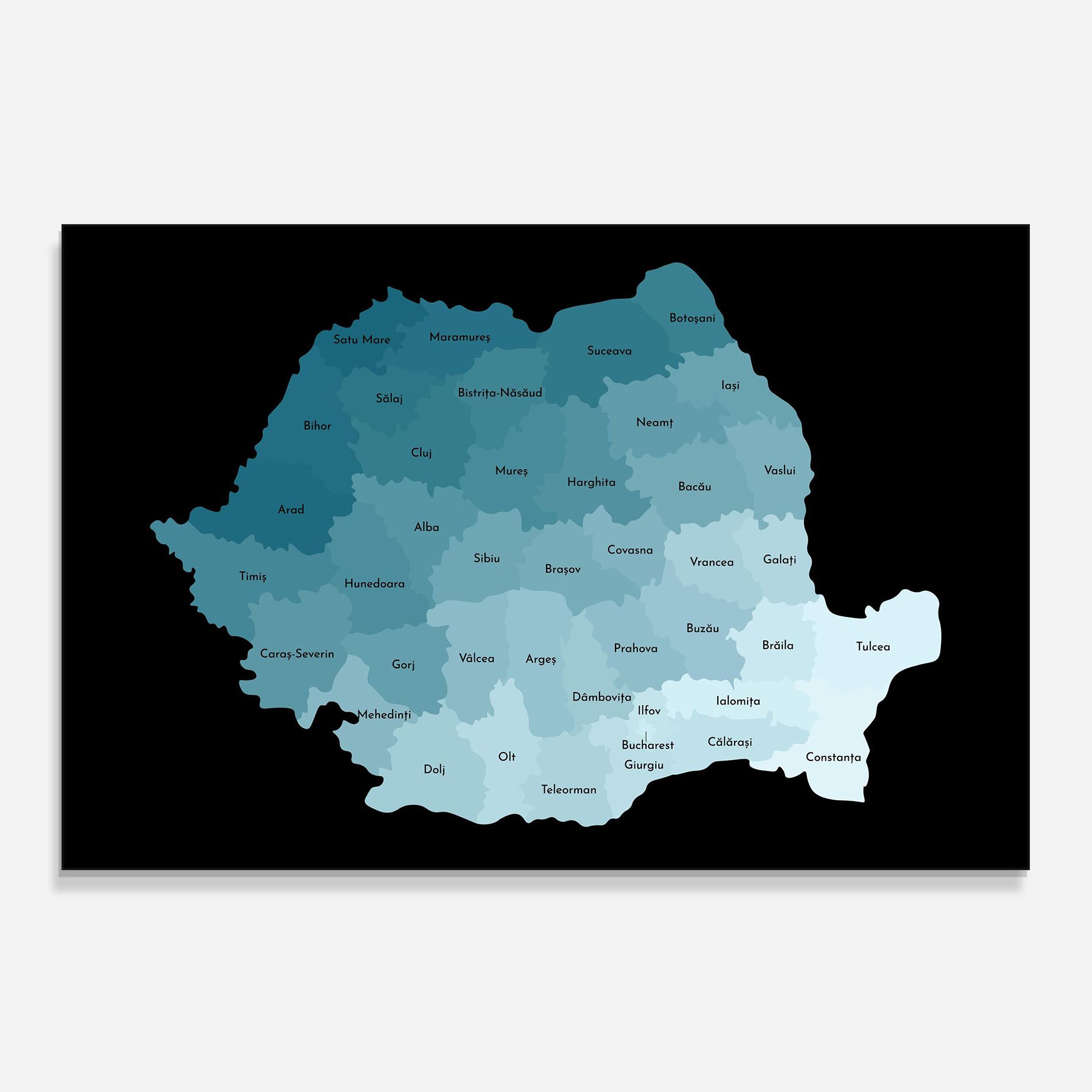 Romania Blue Map mockup 0