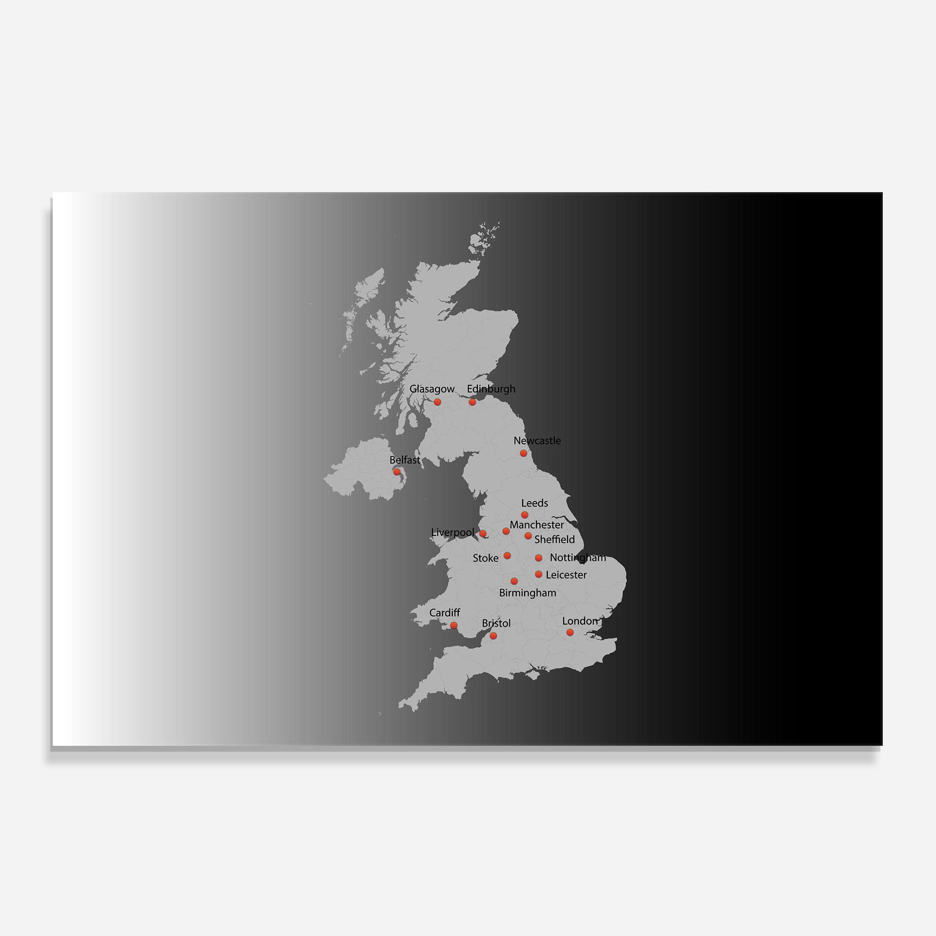 Стъклен панел за кухня Uk Map mockup 0