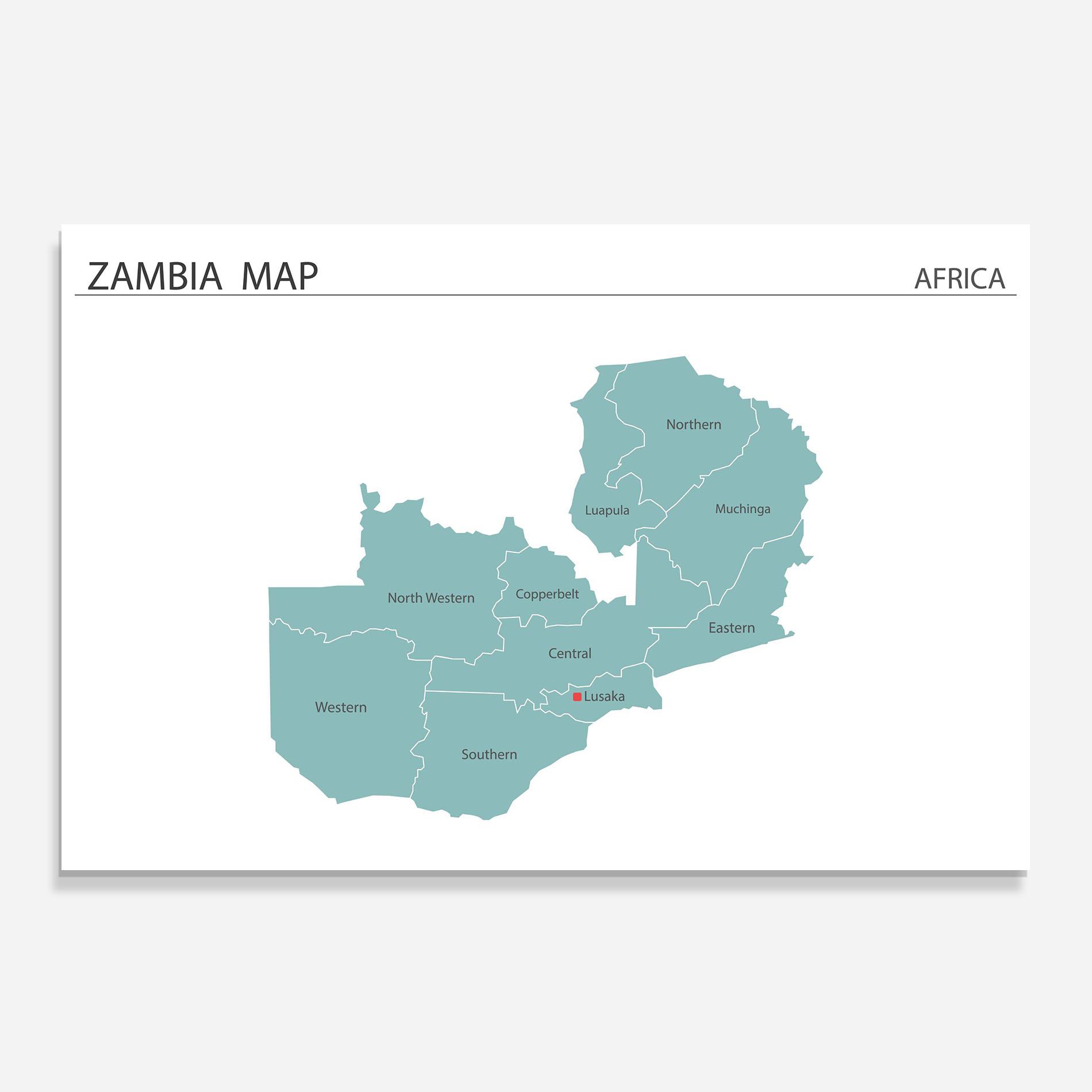 Стъклен панел за кухня Zambia Map mockup 0