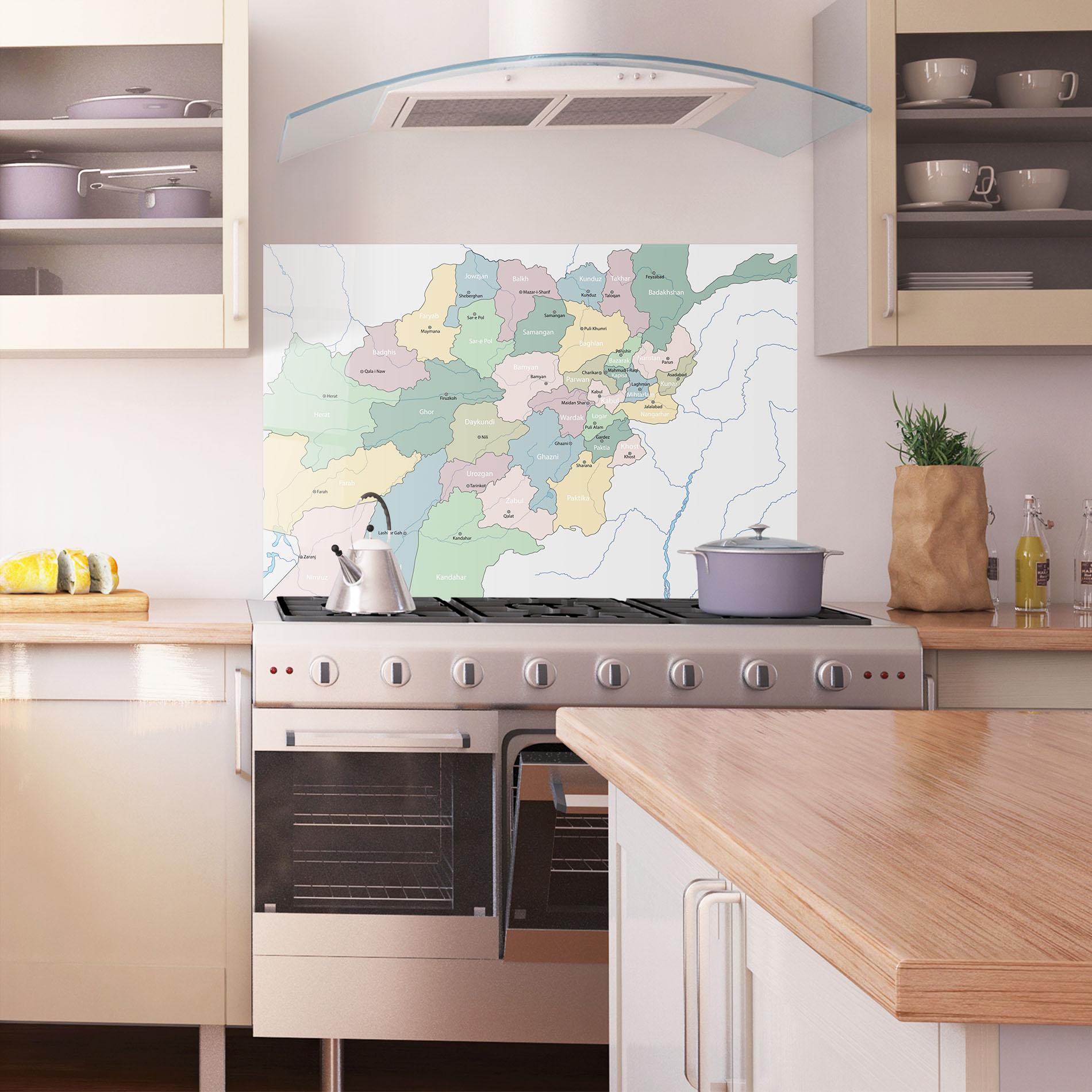 Стъклен панел за кухня Afghanistan Map mockup 1