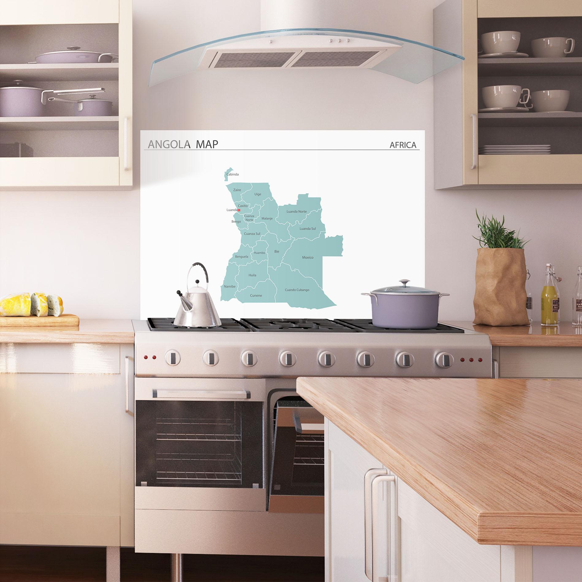 Стъклен панел за кухня Angola Map mockup 1