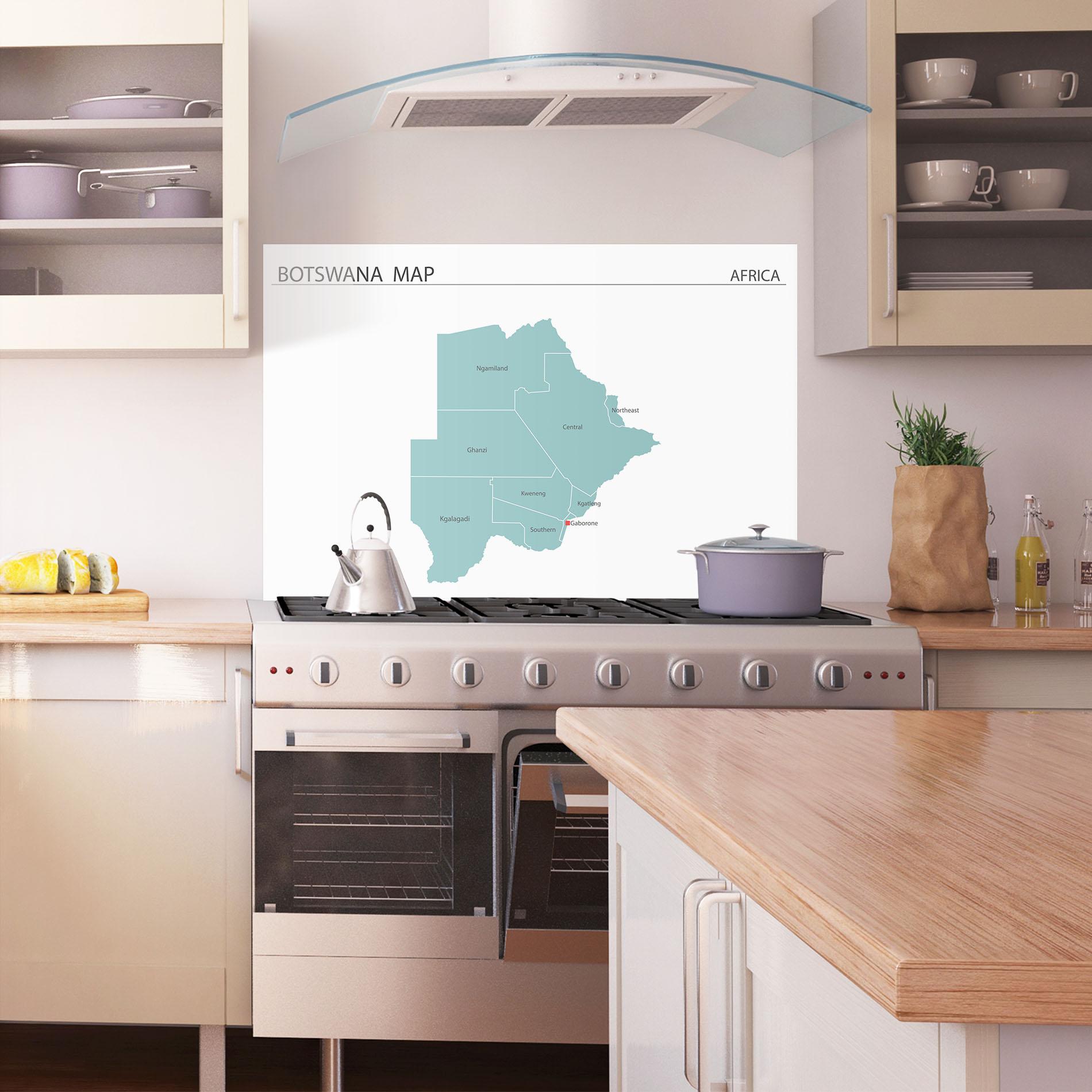 Стъклен панел за кухня Botswana Map mockup 1