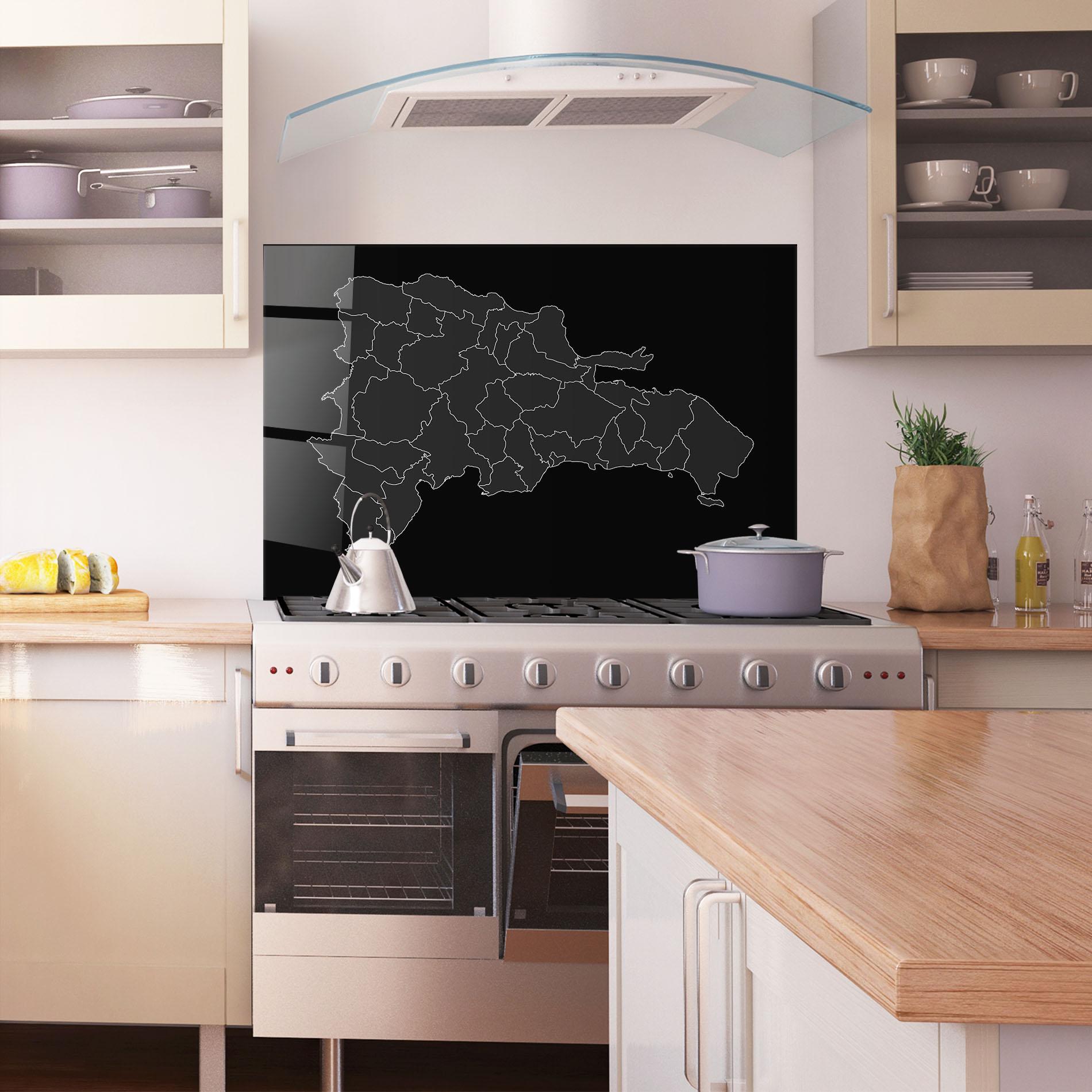 Стъклен панел за кухня Dominican Republic Grey Map mockup 1