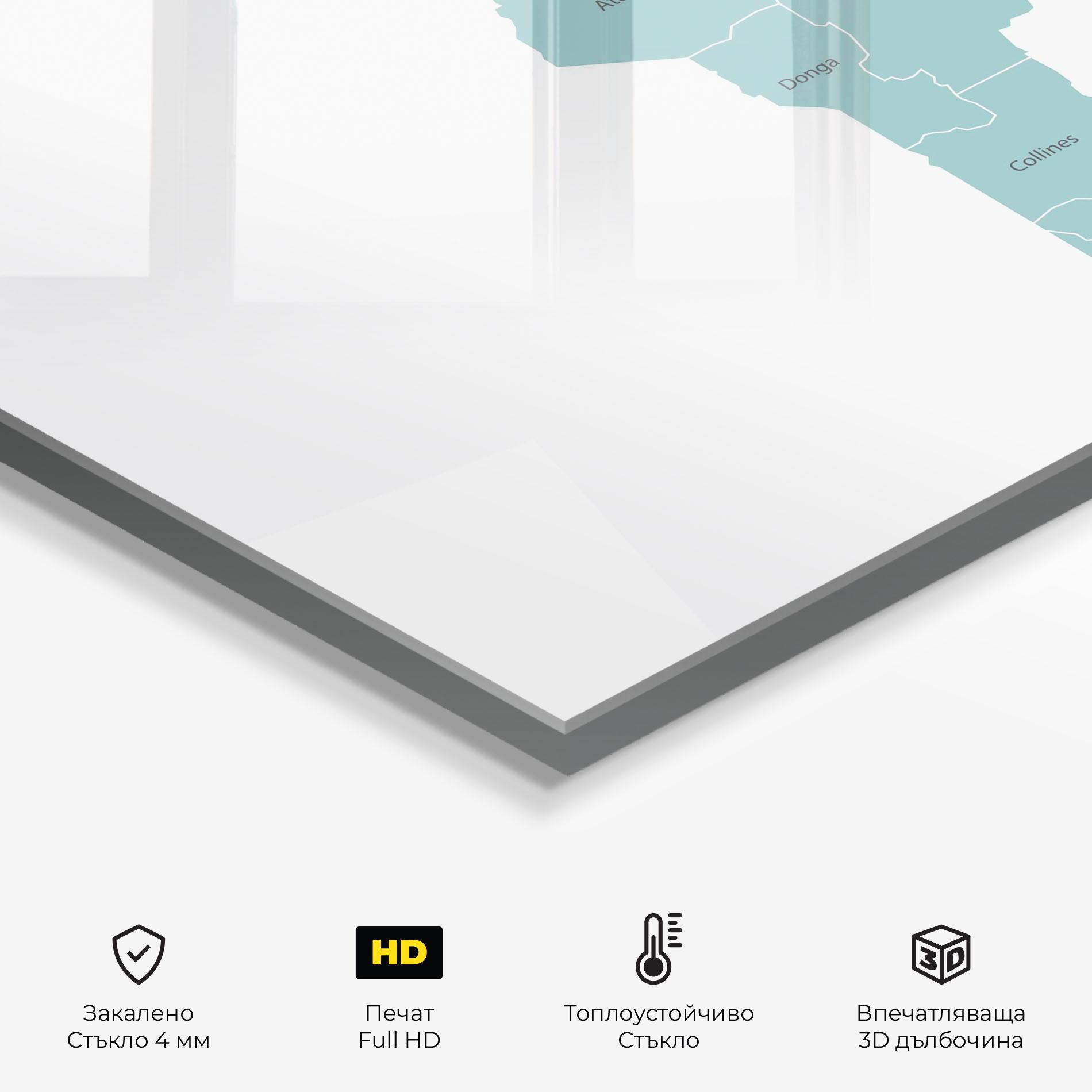 Стъклен панел за кухня Benin Map mockup 2