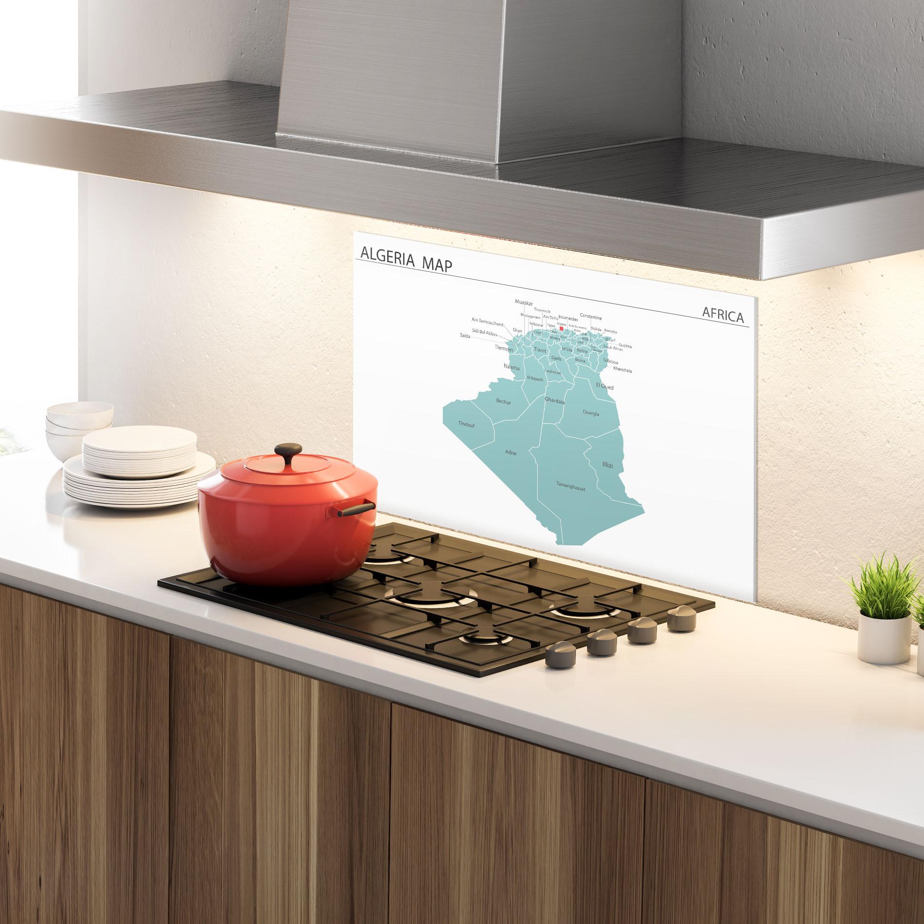 Стъклен панел за кухня Algeria Map mockup 4