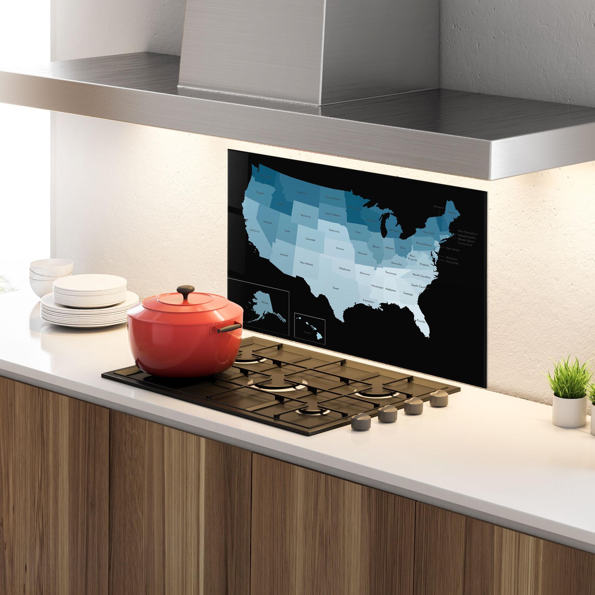 Стъклен панел за кухня Sua Blue Map mockup 4