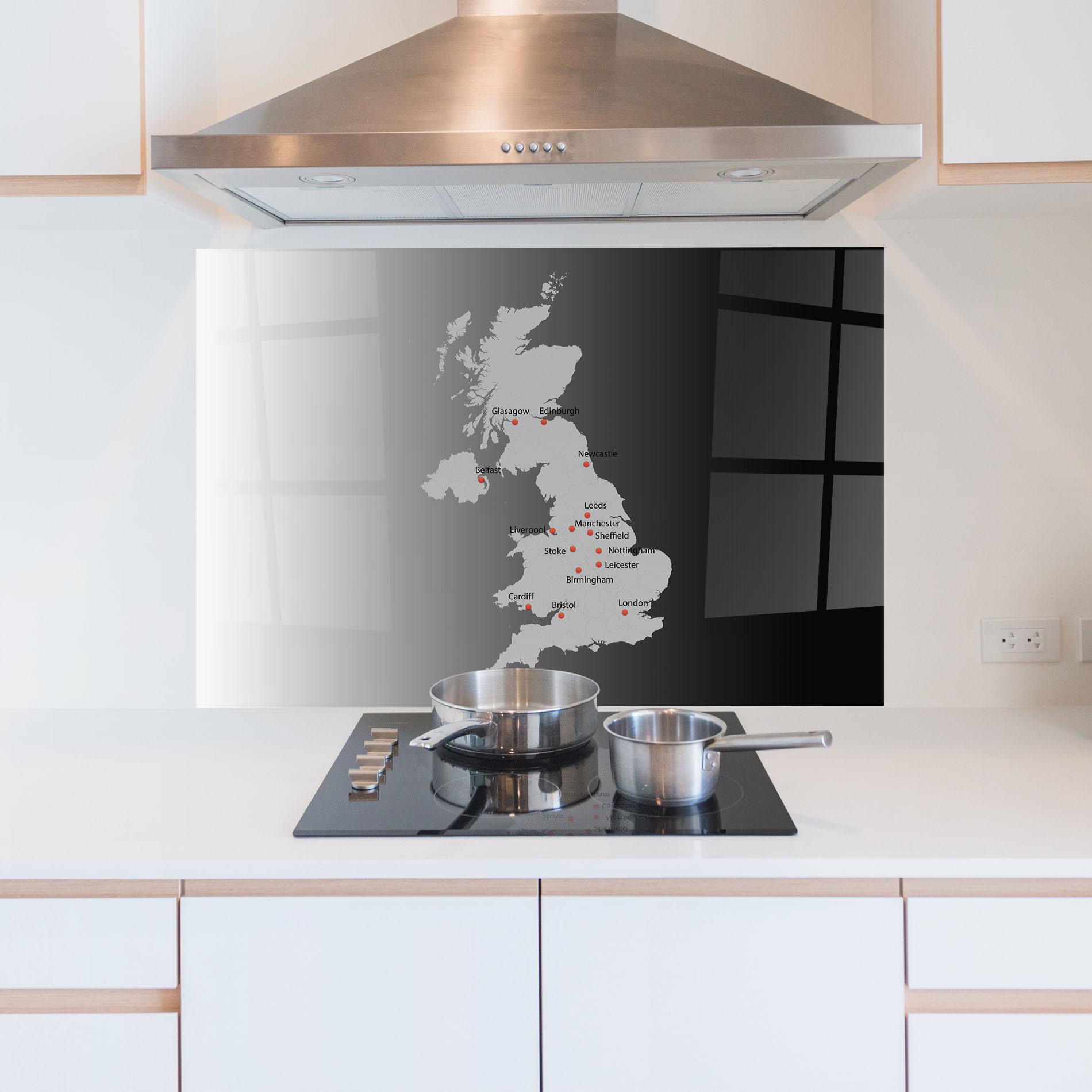 Стъклен панел за кухня Uk Map mockup 5