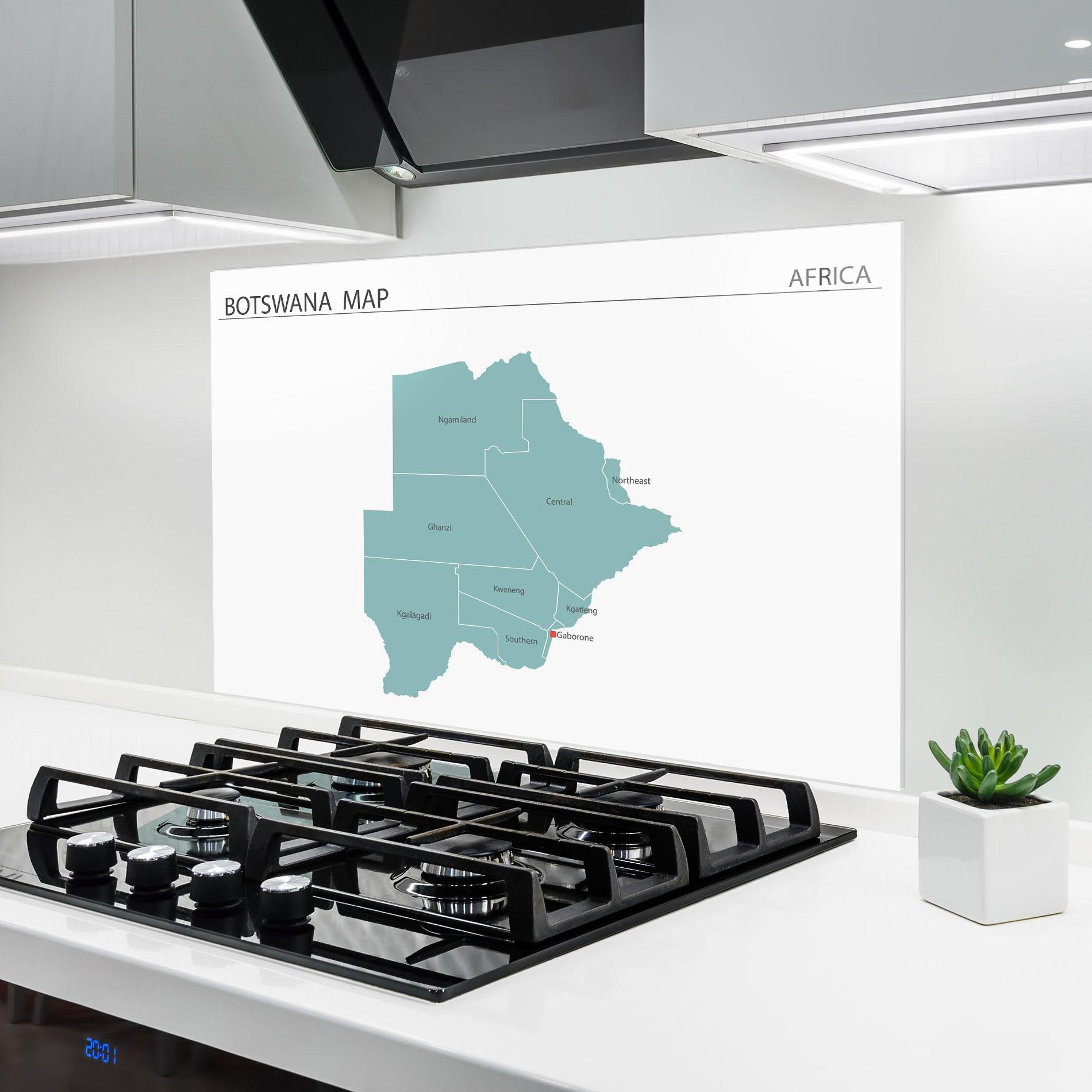 Стъклен панел за кухня Botswana Map mockup 6