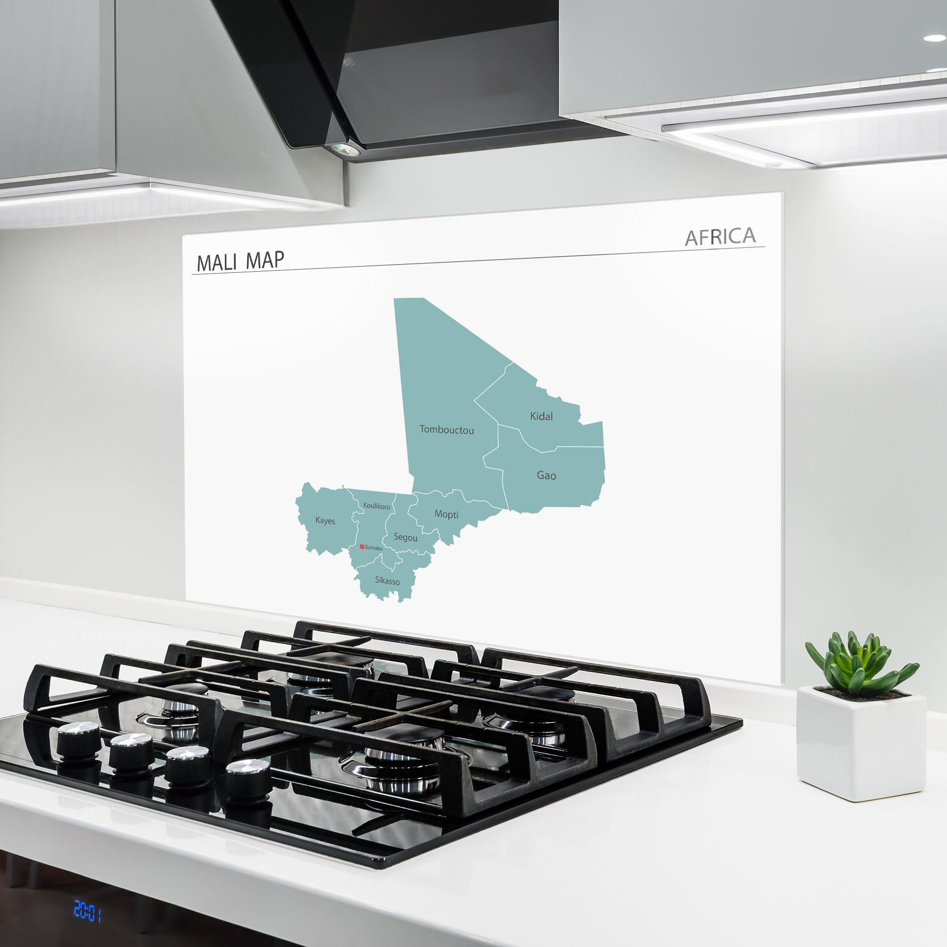 Стъклен панел за кухня Mali Map mockup 6