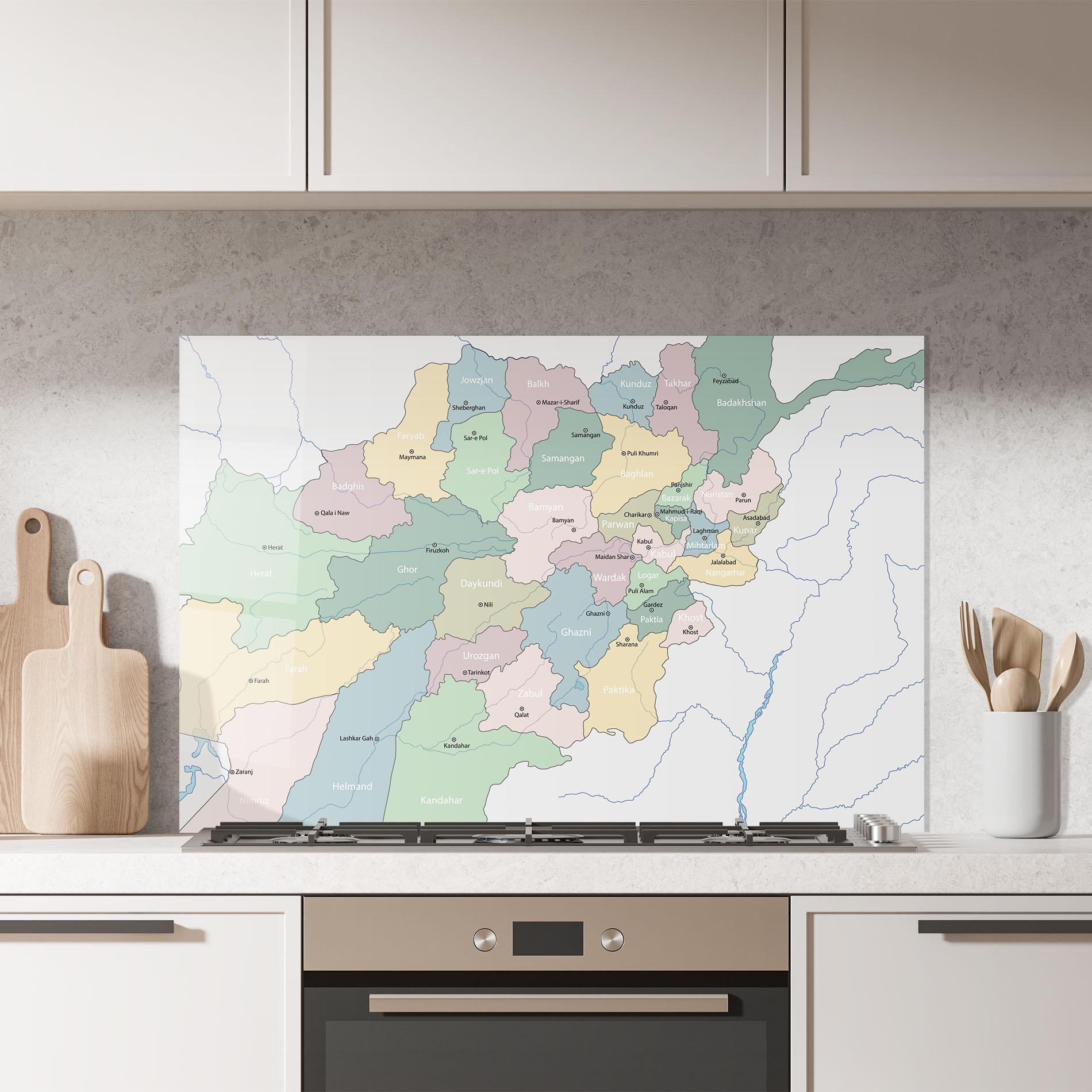 Стъклен панел за кухня Afghanistan Map mockup 7