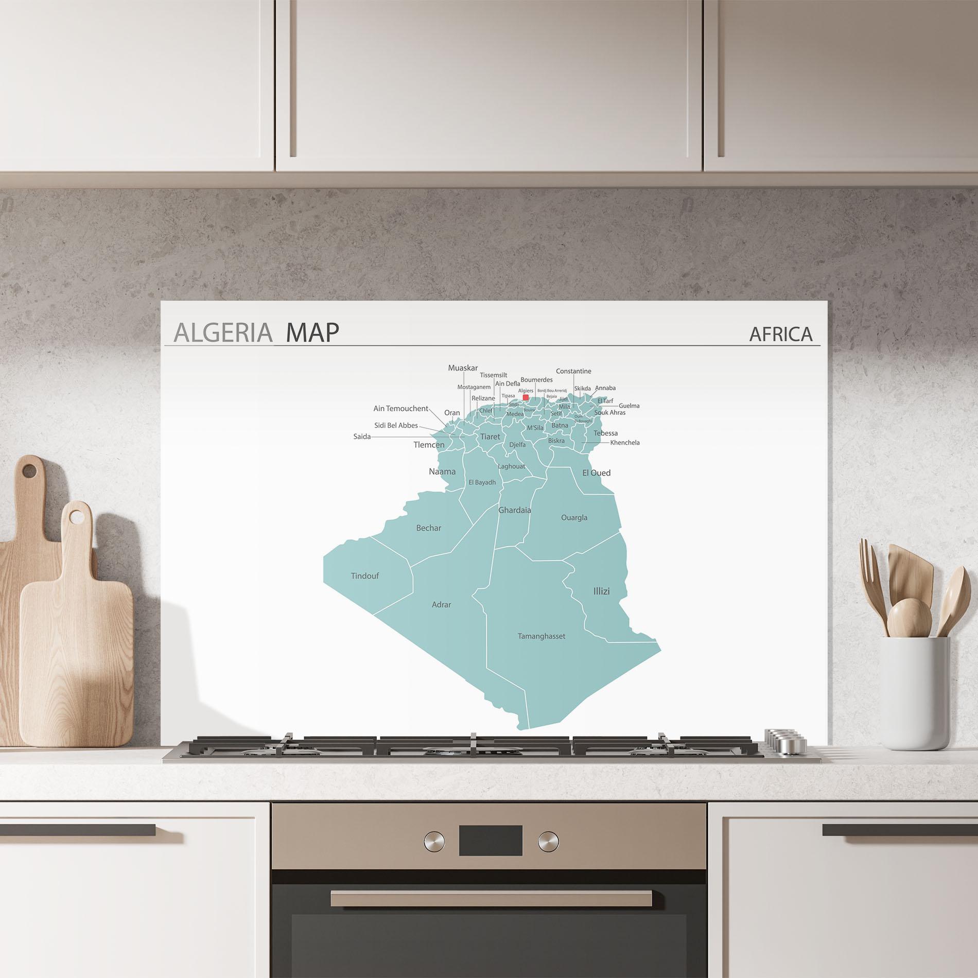 Стъклен панел за кухня Algeria Map mockup 7