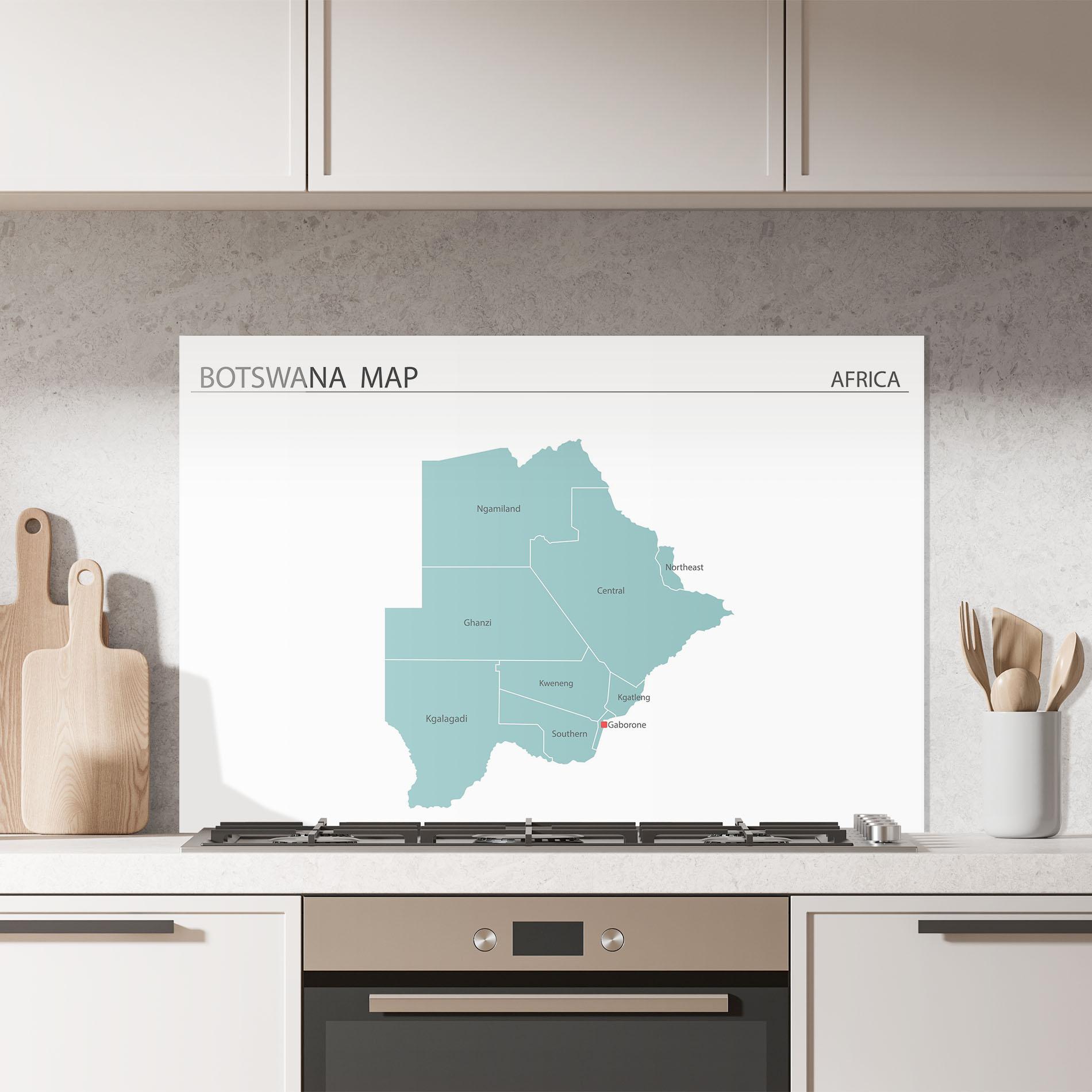 Стъклен панел за кухня Botswana Map mockup 7