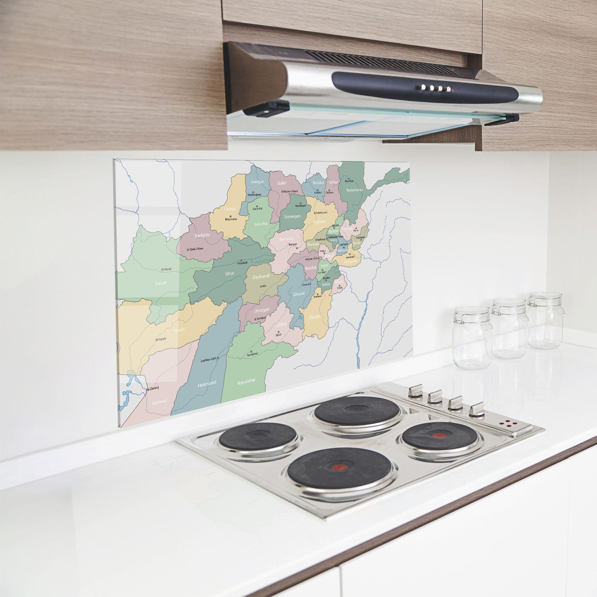 Стъклен панел за кухня Afghanistan Map mockup 8
