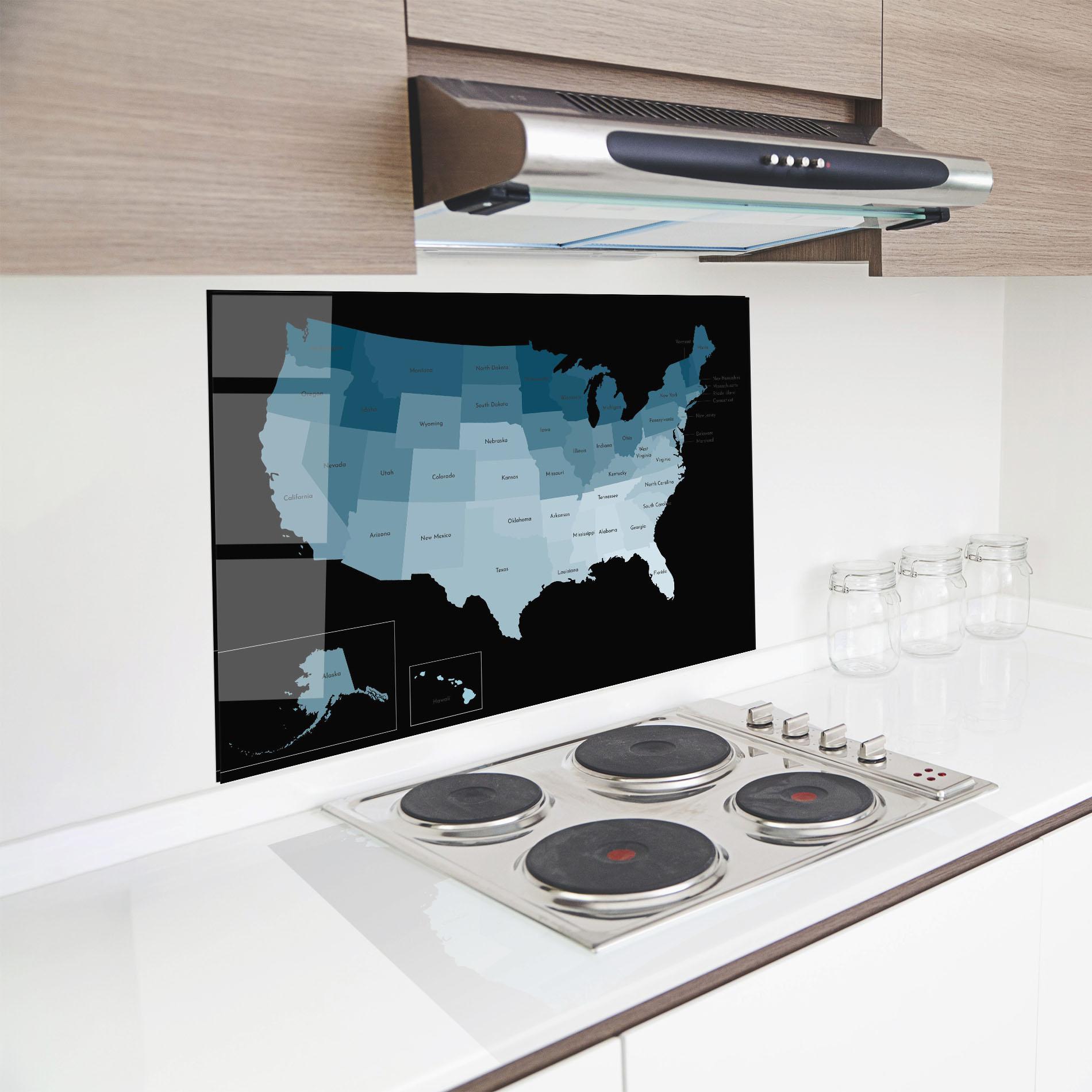 Стъклен панел за кухня Sua Blue Map mockup 8