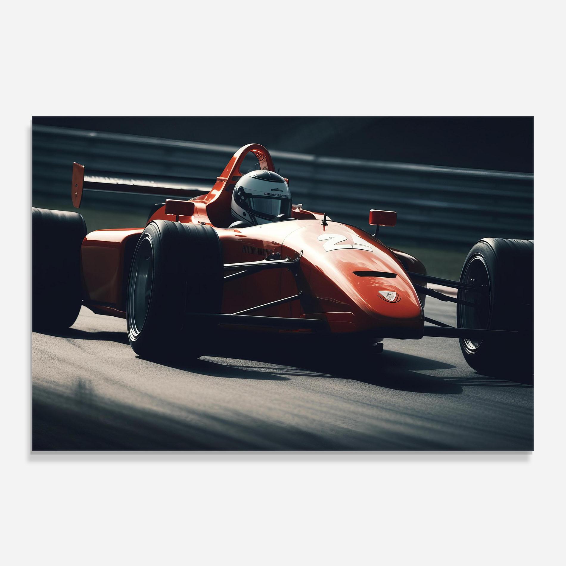 Стъклен панел за кухня Orange Car F1 mockup 0