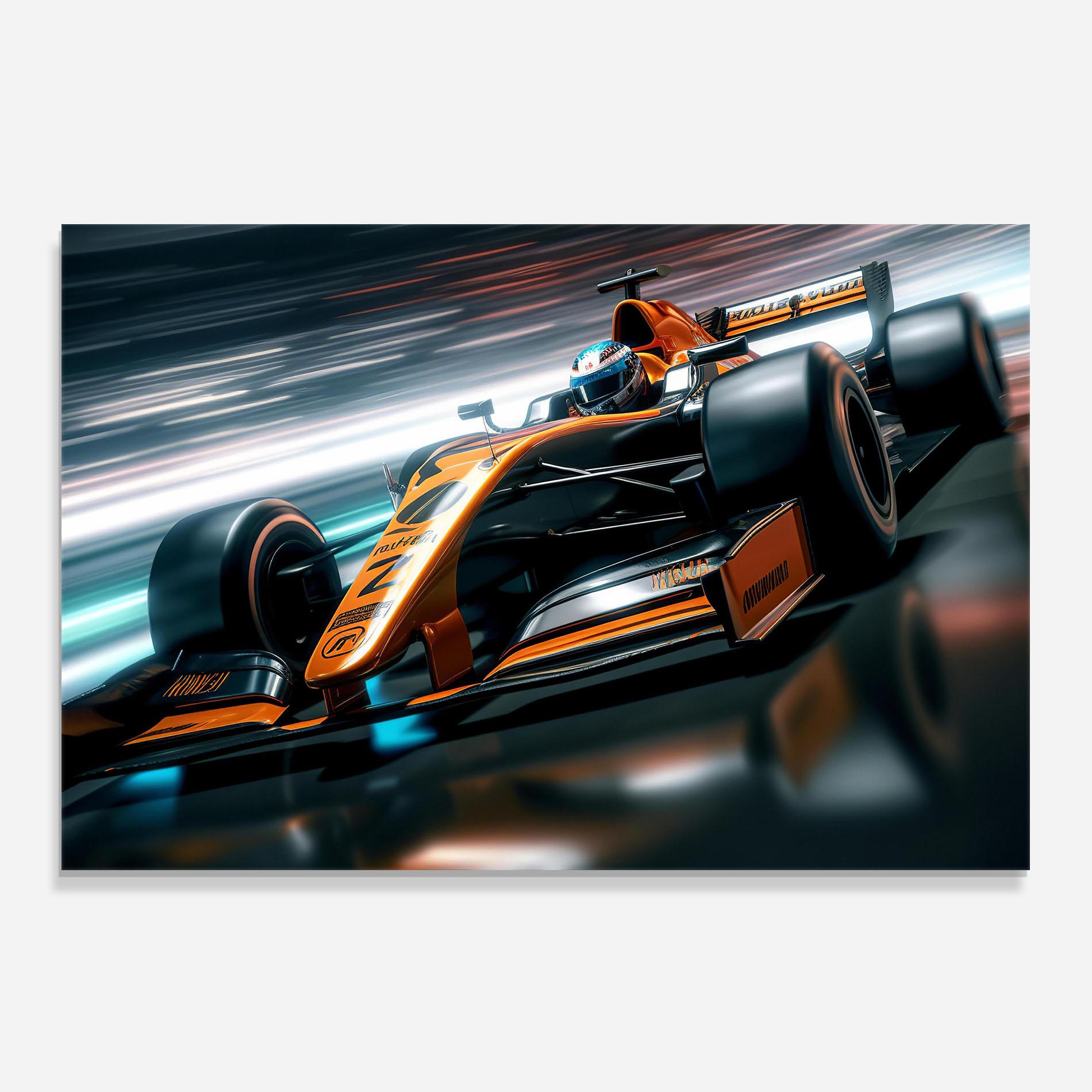 Стъклен панел за кухня Orange F1 Car mockup 0