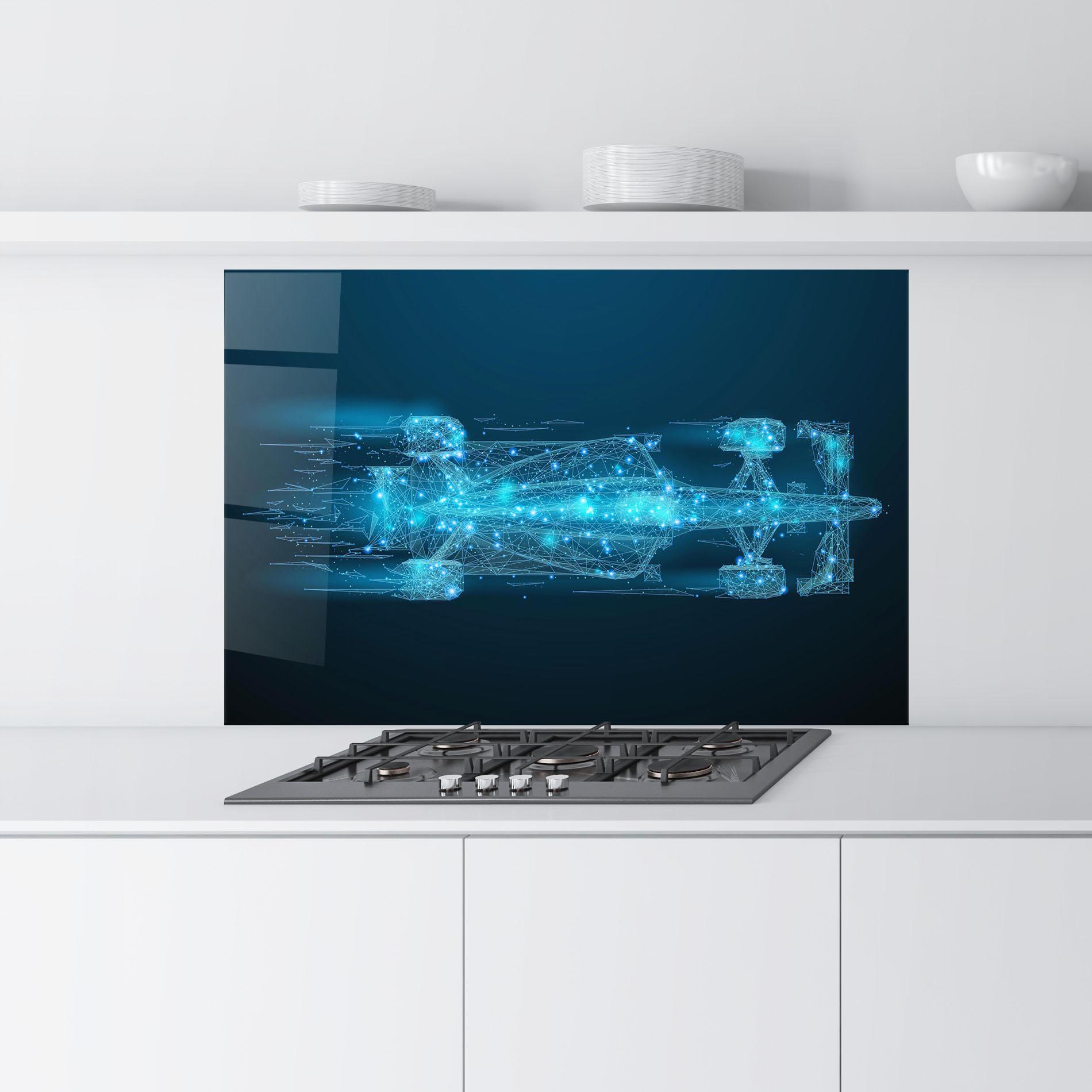 Стъклен панел за кухня Blue Light F1 mockup 9