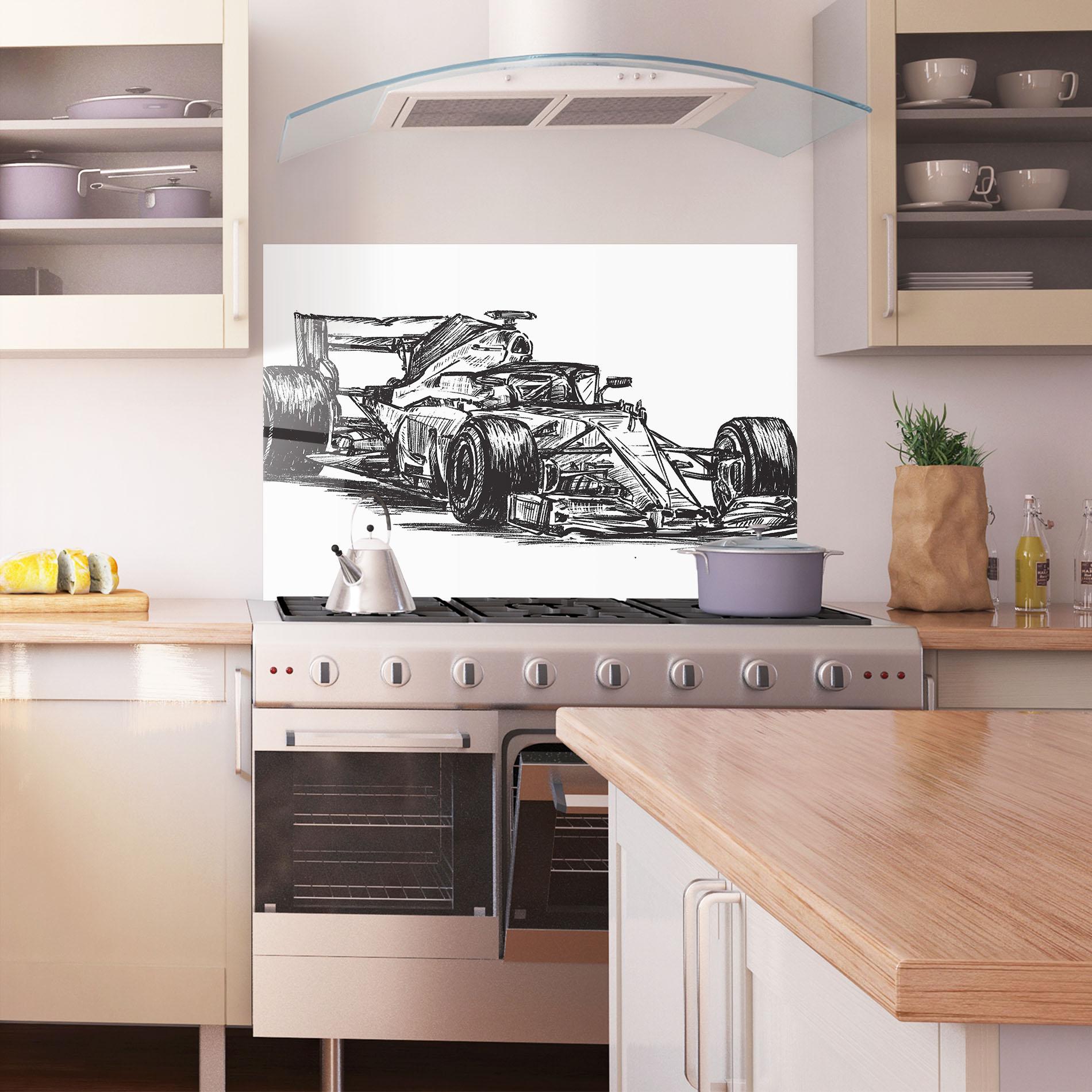 Стъклен панел за кухня Black Line F1 mockup 1