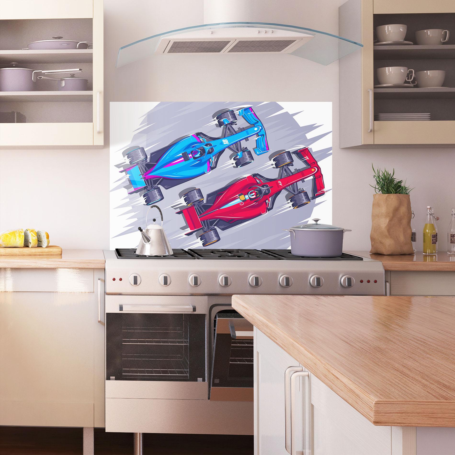 Стъклен панел за кухня Bolides mockup 1