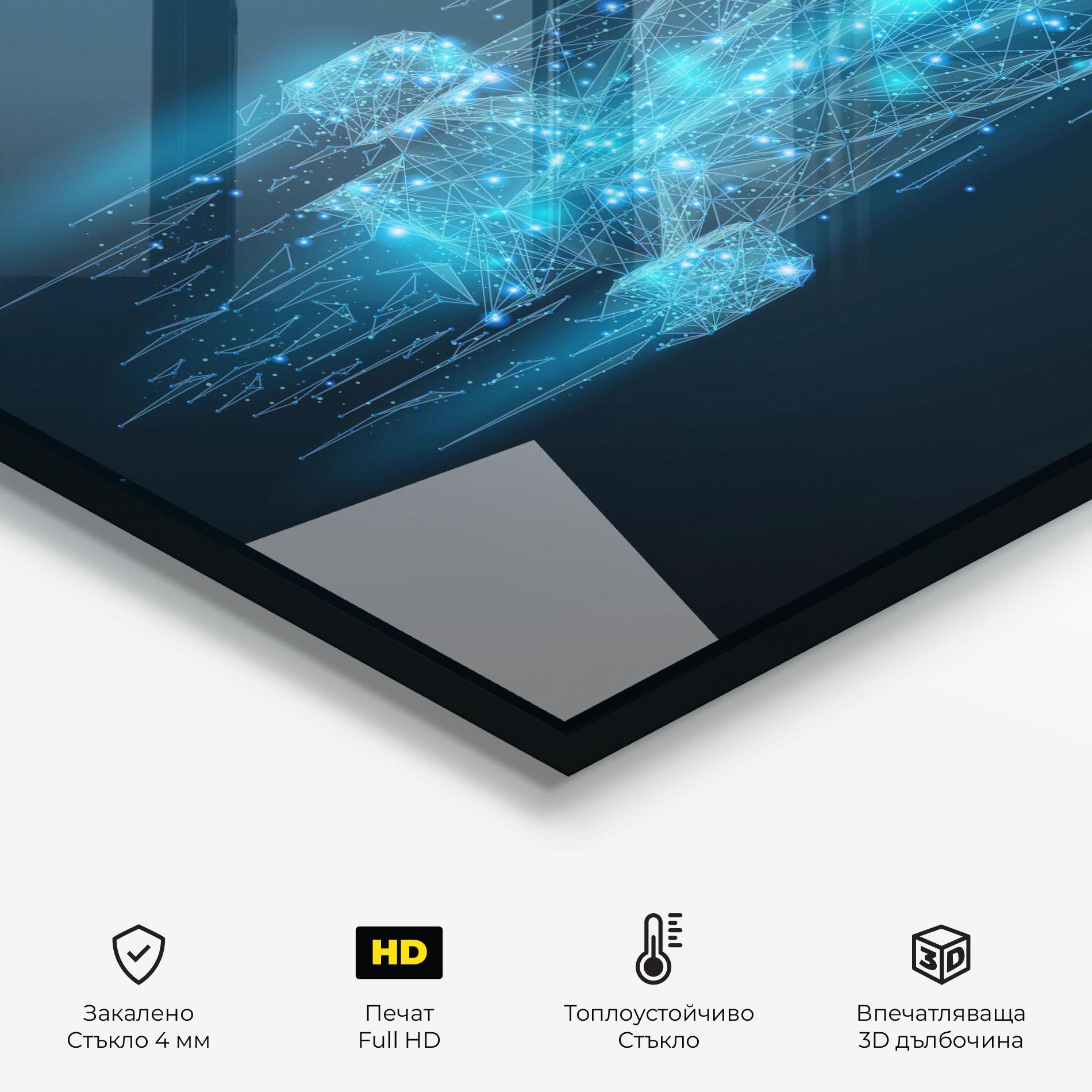 Стъклен панел за кухня Blue Light F1 mockup 2