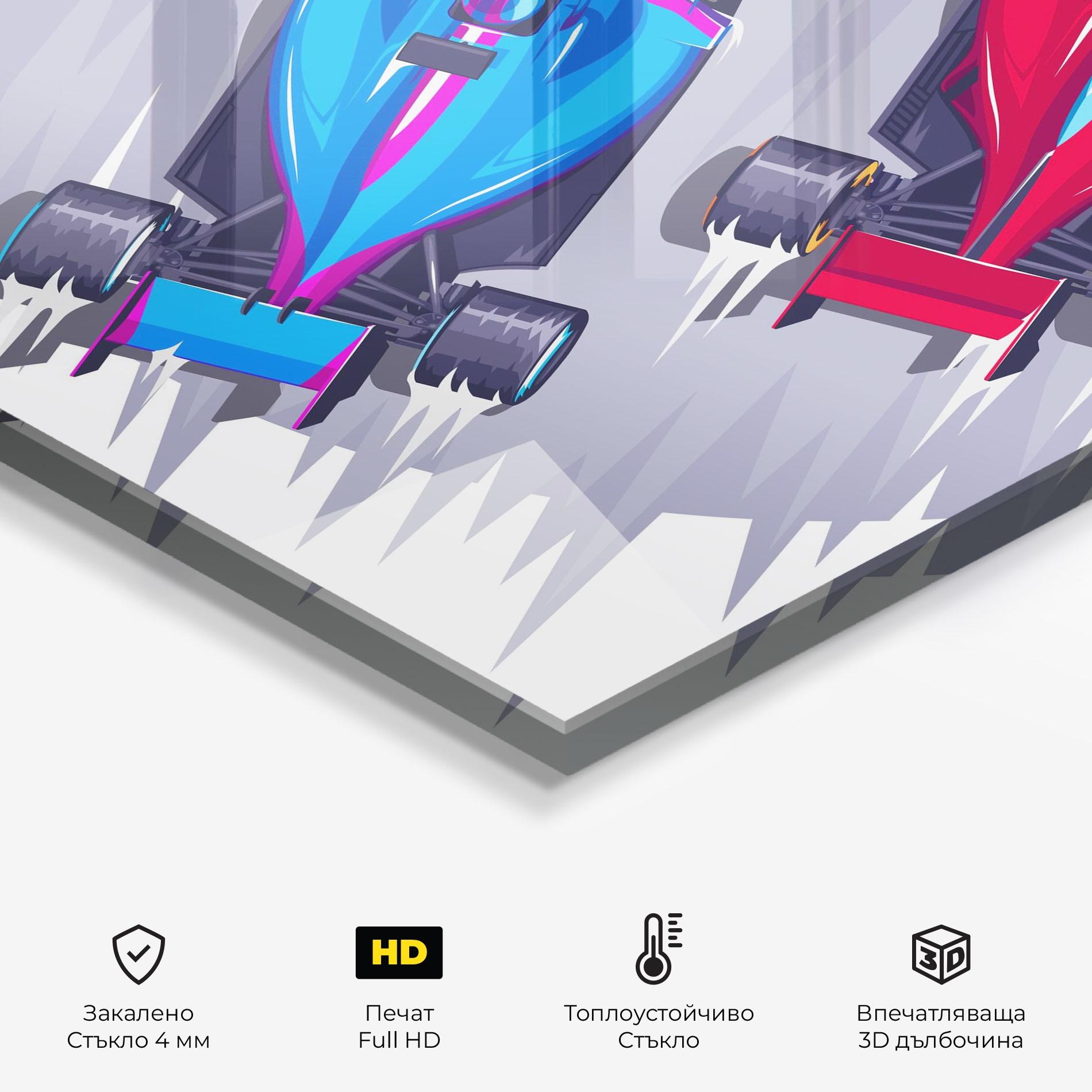 Стъклен панел за кухня Bolides mockup 2