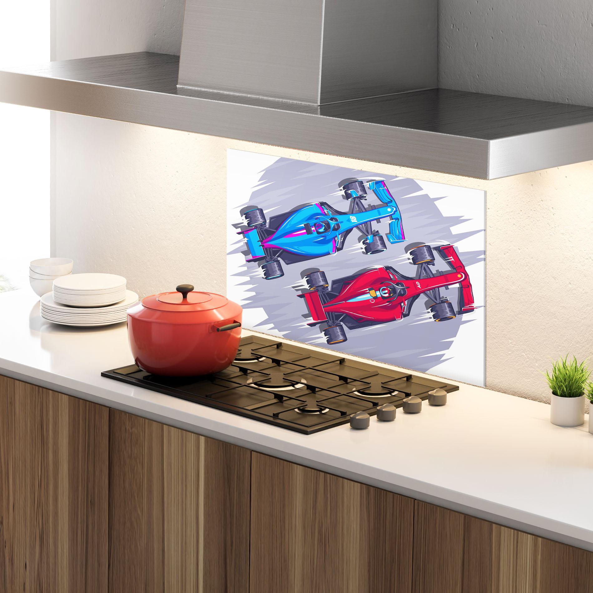 Стъклен панел за кухня Bolides mockup 4