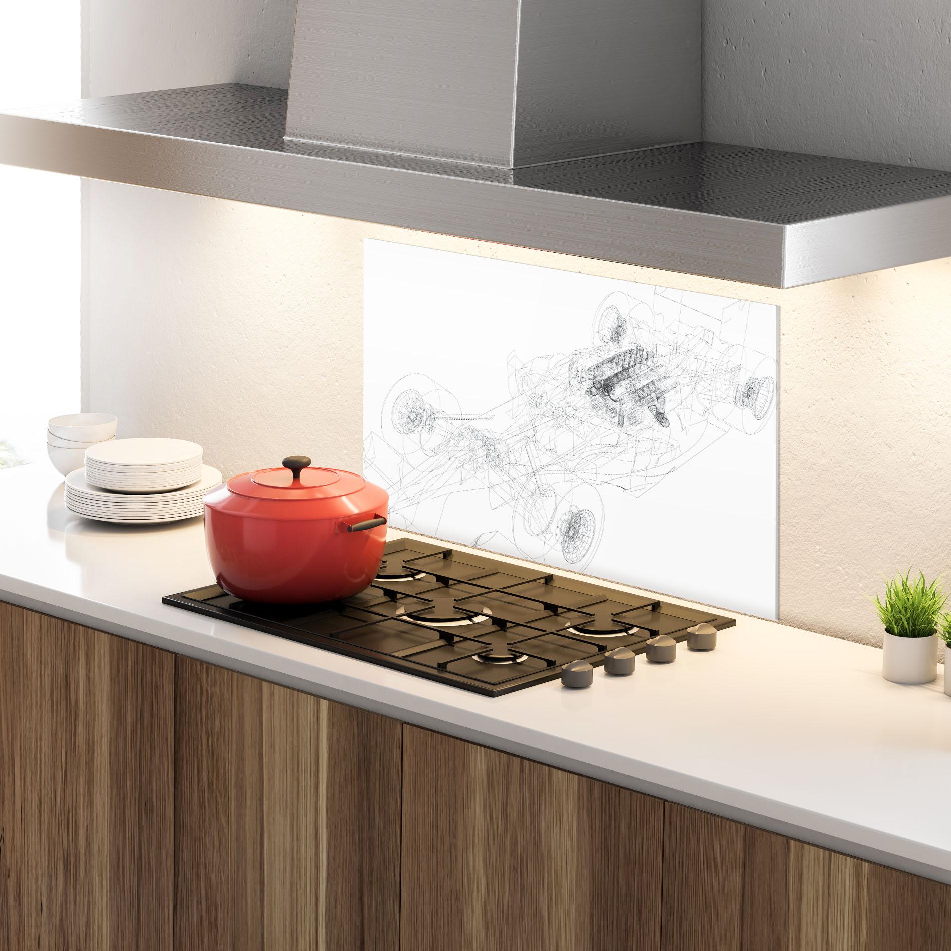 Стъклен панел за кухня F1 Line Car mockup 4