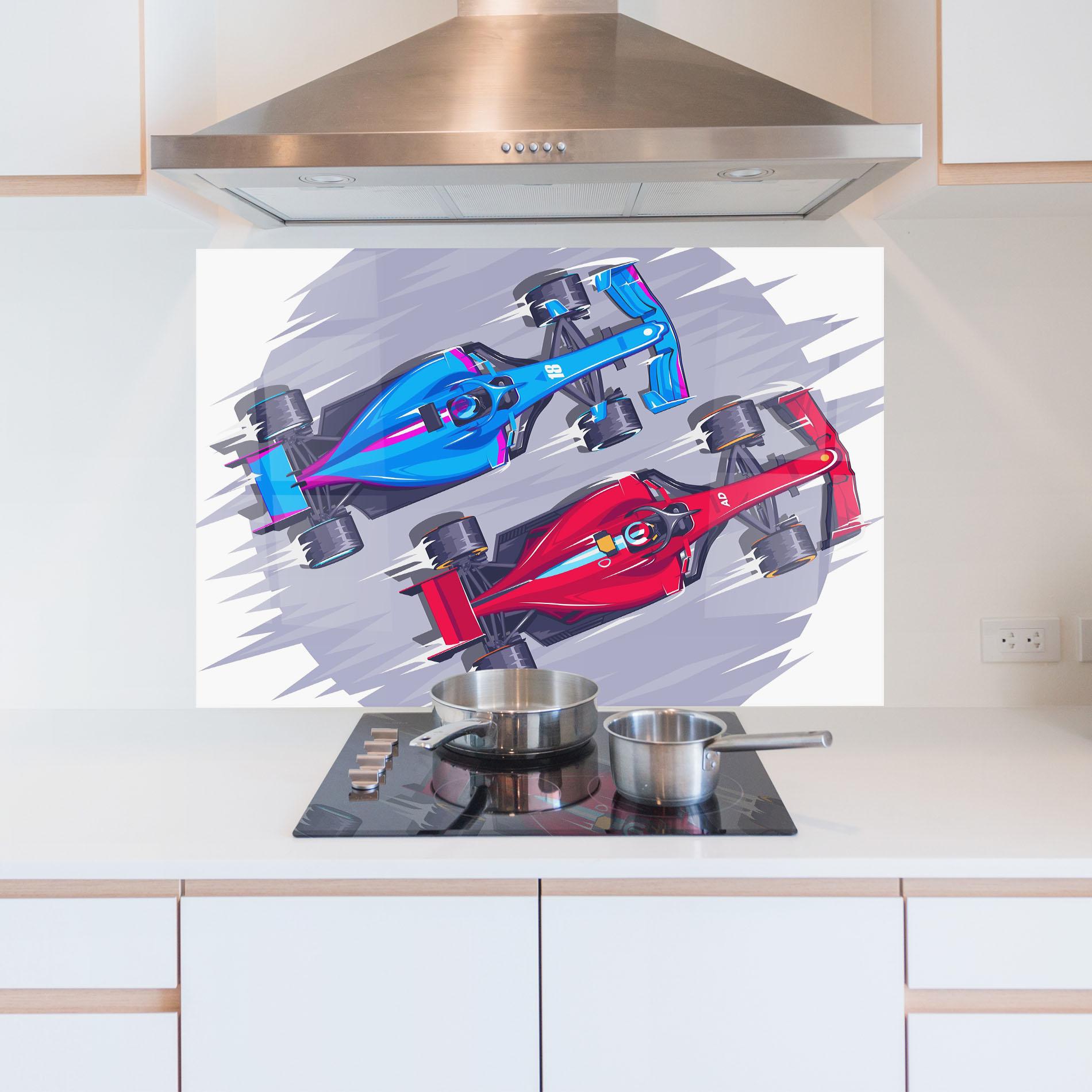 Стъклен панел за кухня Bolides mockup 5