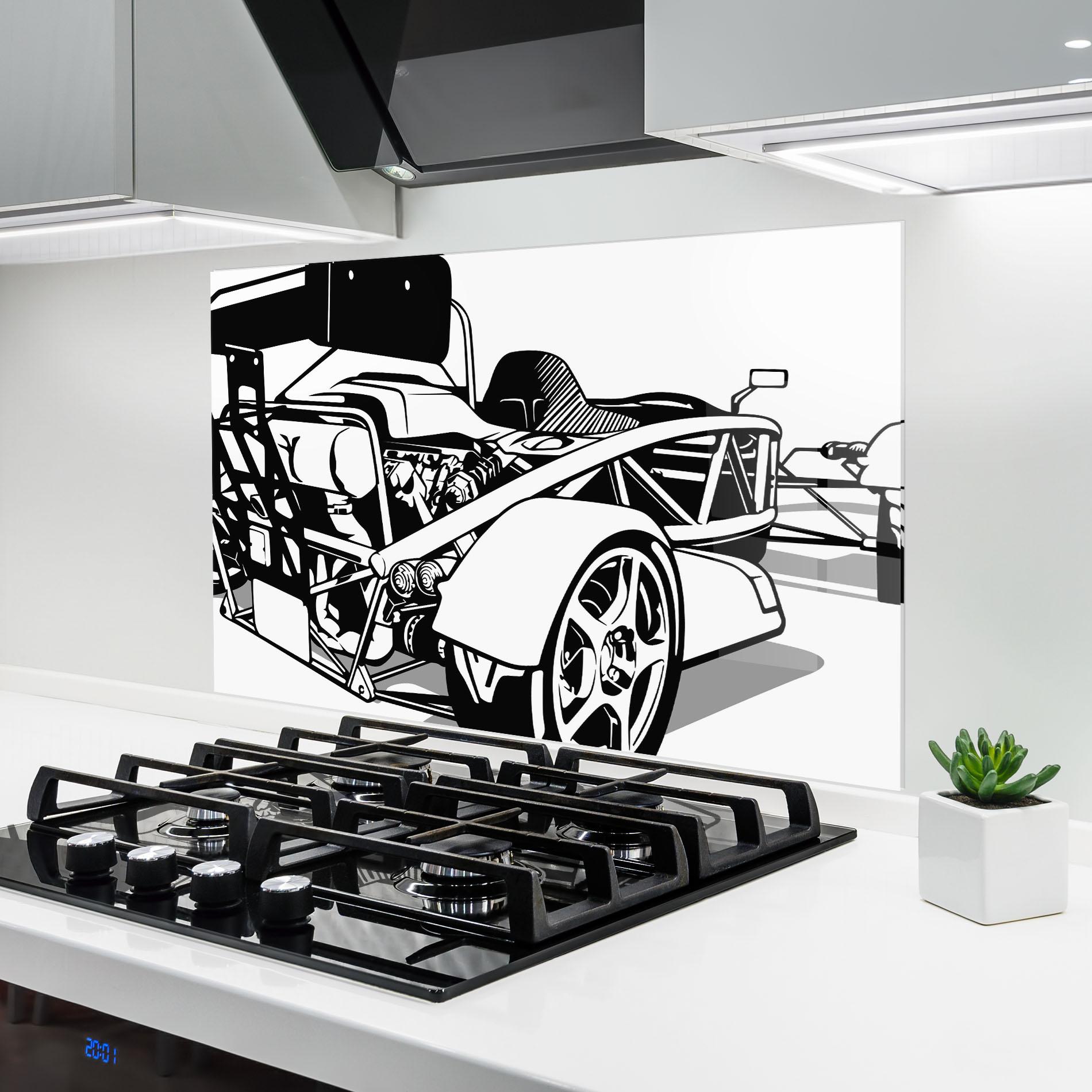 Стъклен панел за кухня Race Line F1 mockup 6