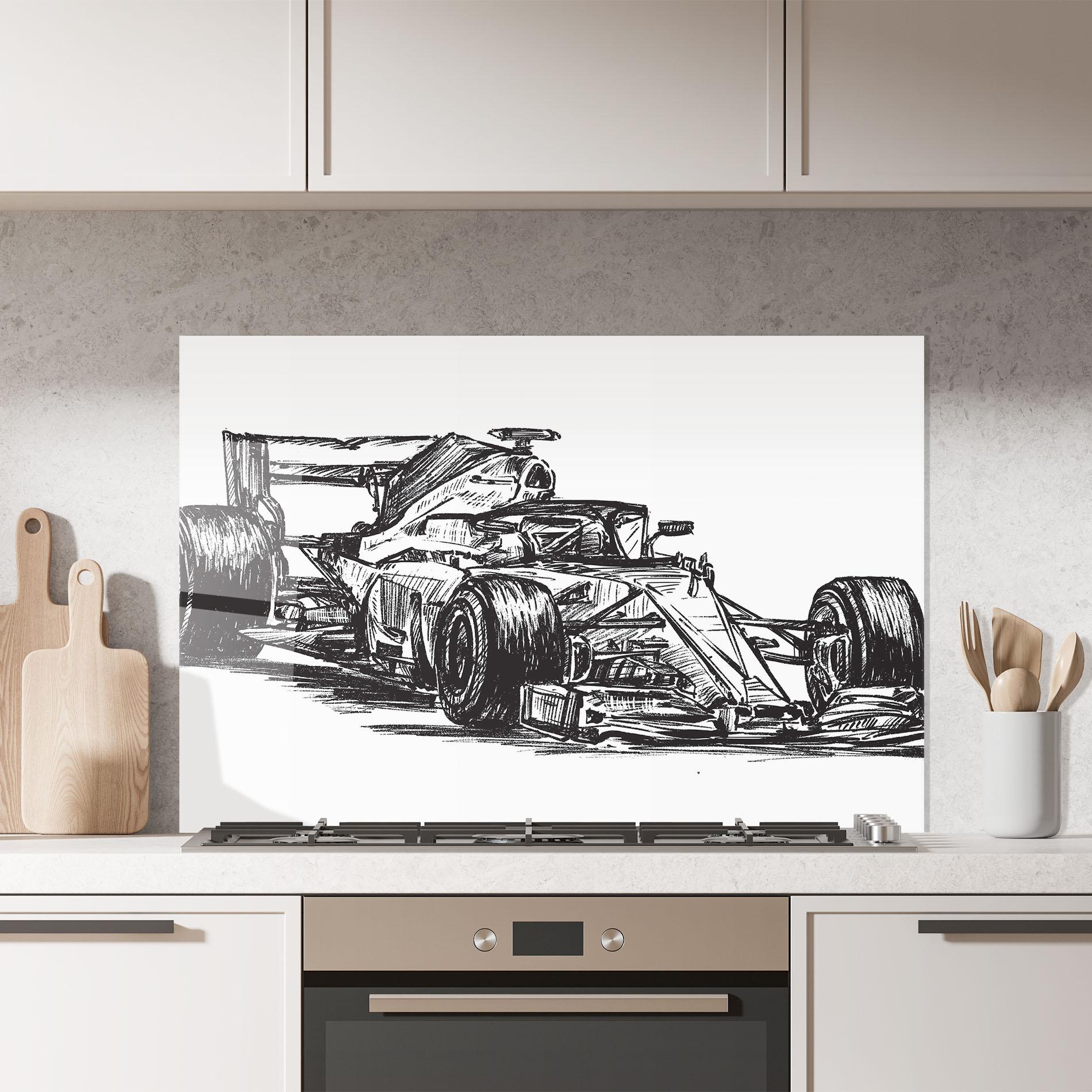 Стъклен панел за кухня Black Line F1 mockup 7