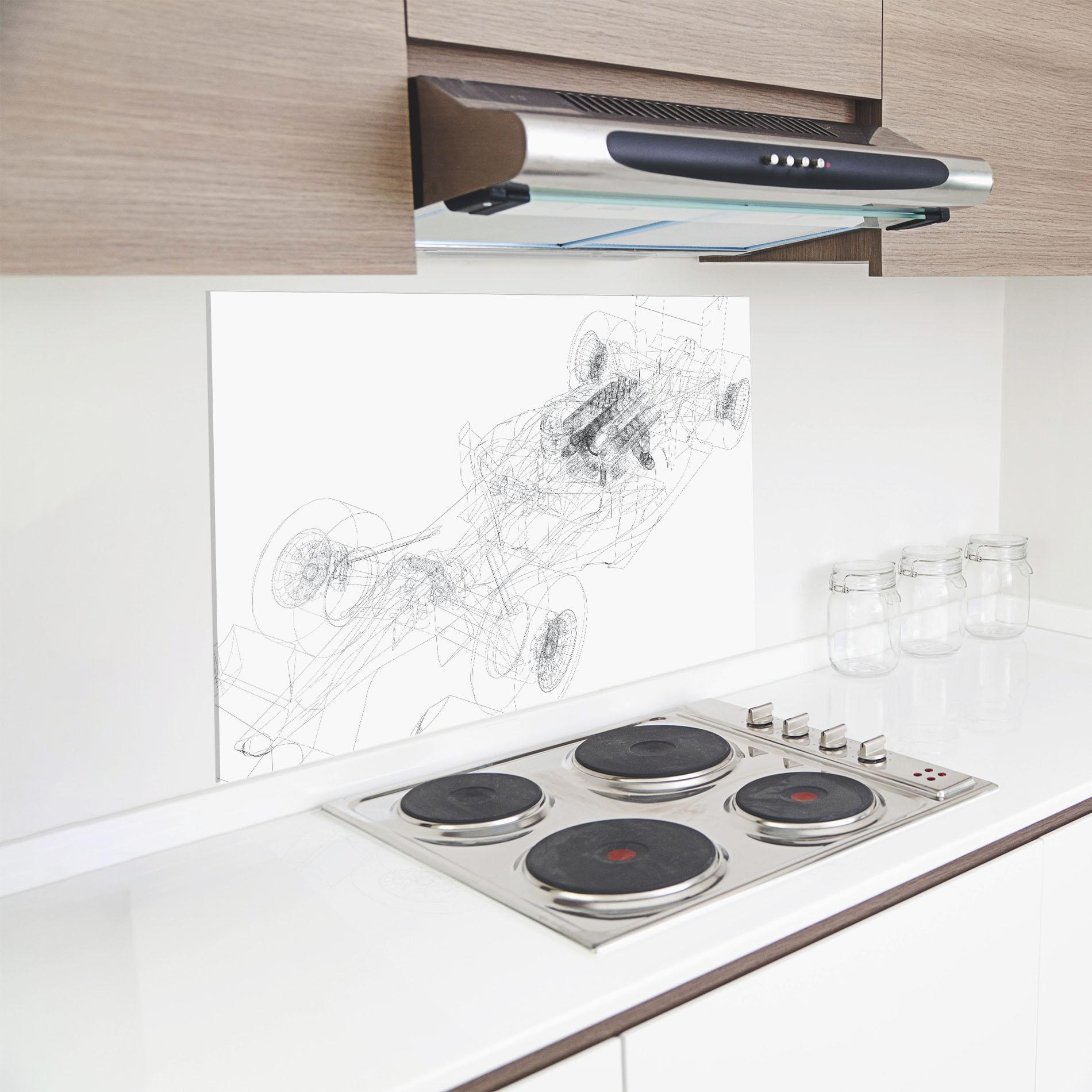 Стъклен панел за кухня F1 Line Car mockup 8