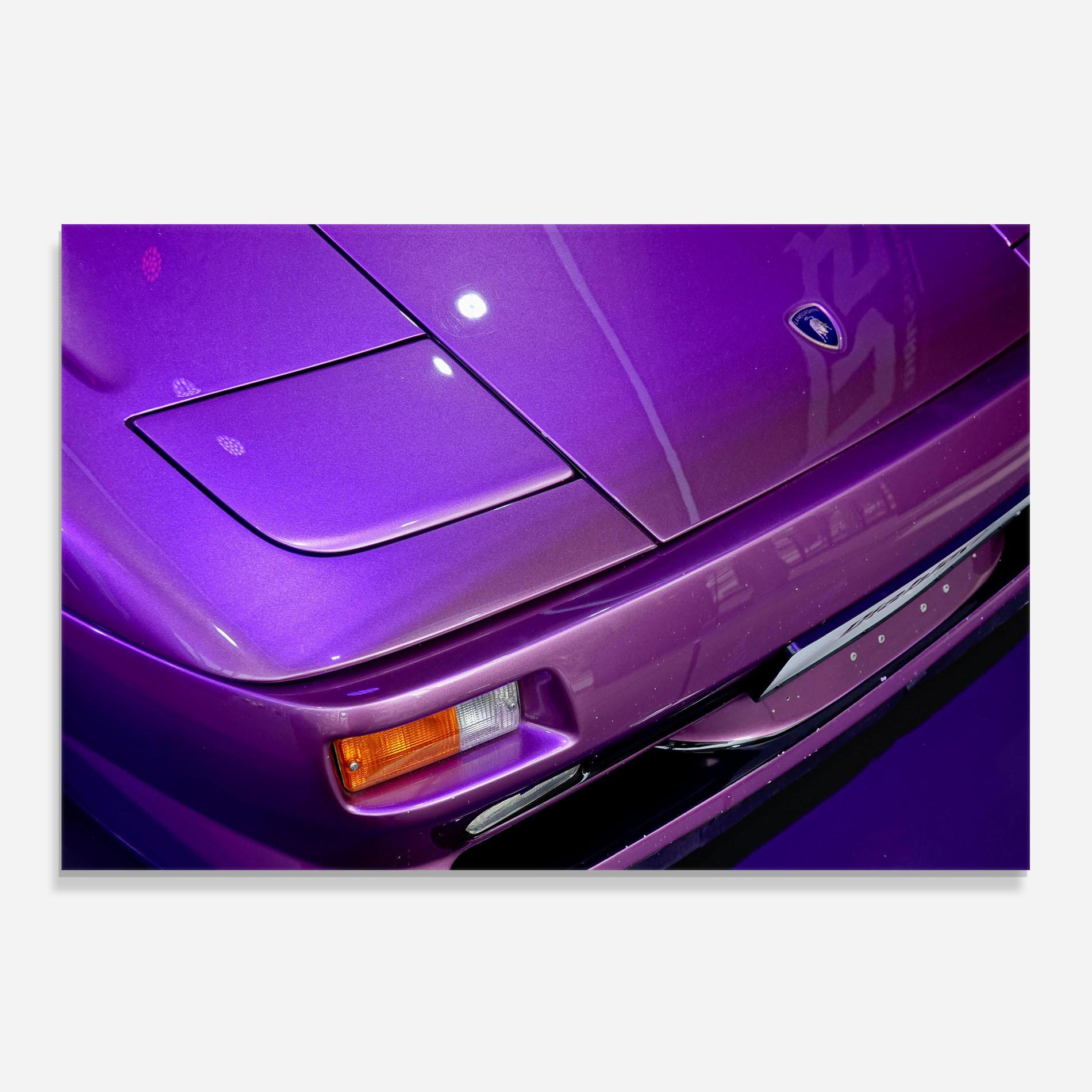 Стъклен панел за кухня Purple Lambo Headlight mockup 0