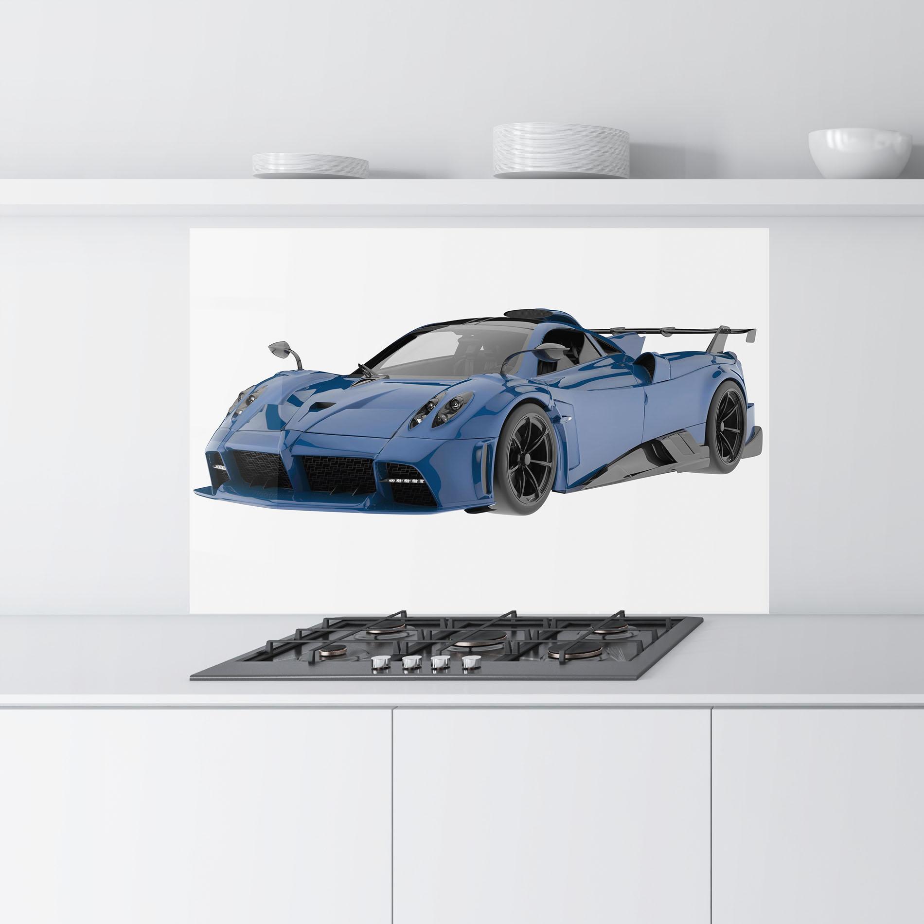 Стъклен панел за кухня Dark Blue Pagani mockup 9