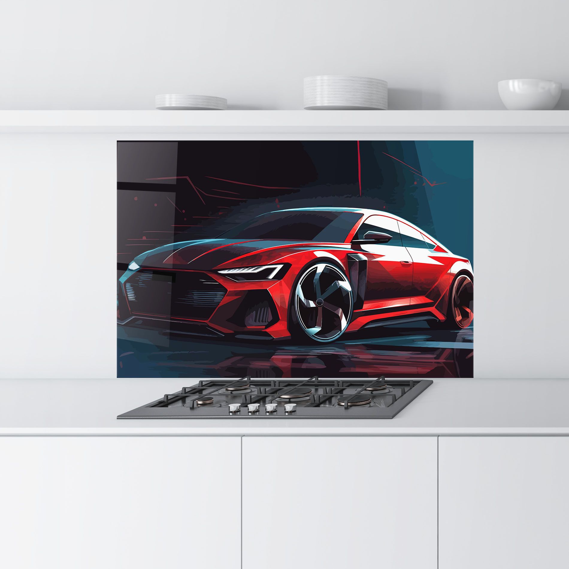Red Blue Sport Car mockup 9