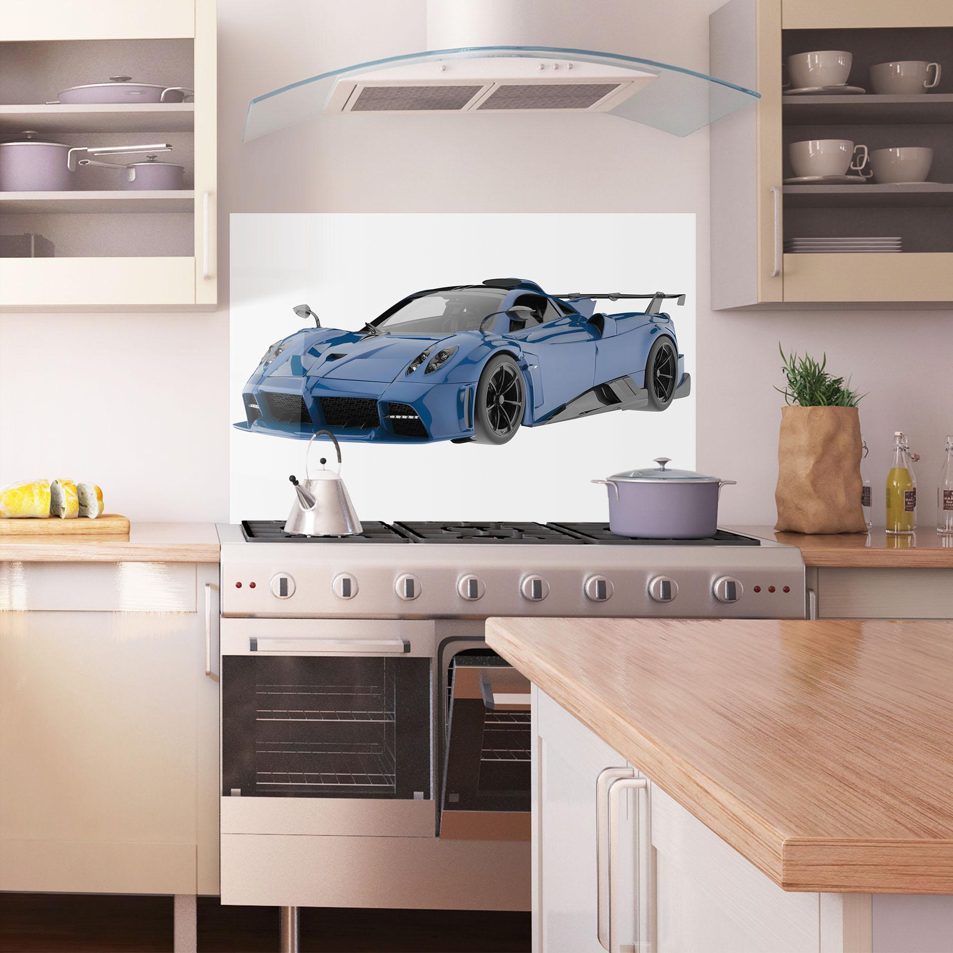 Стъклен панел за кухня Dark Blue Pagani mockup 1