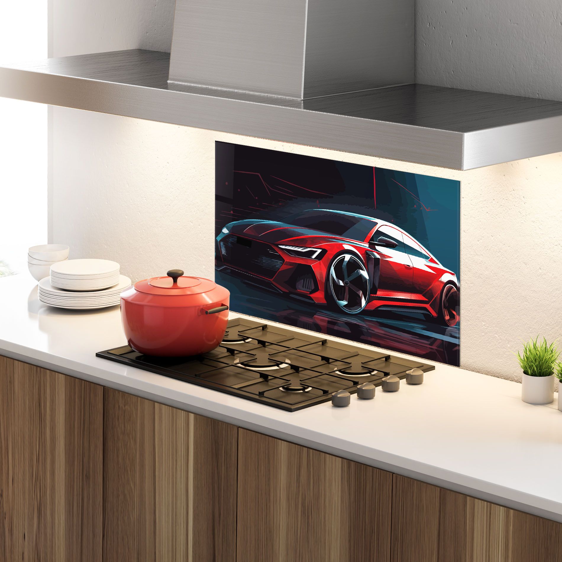 Red Blue Sport Car mockup 4